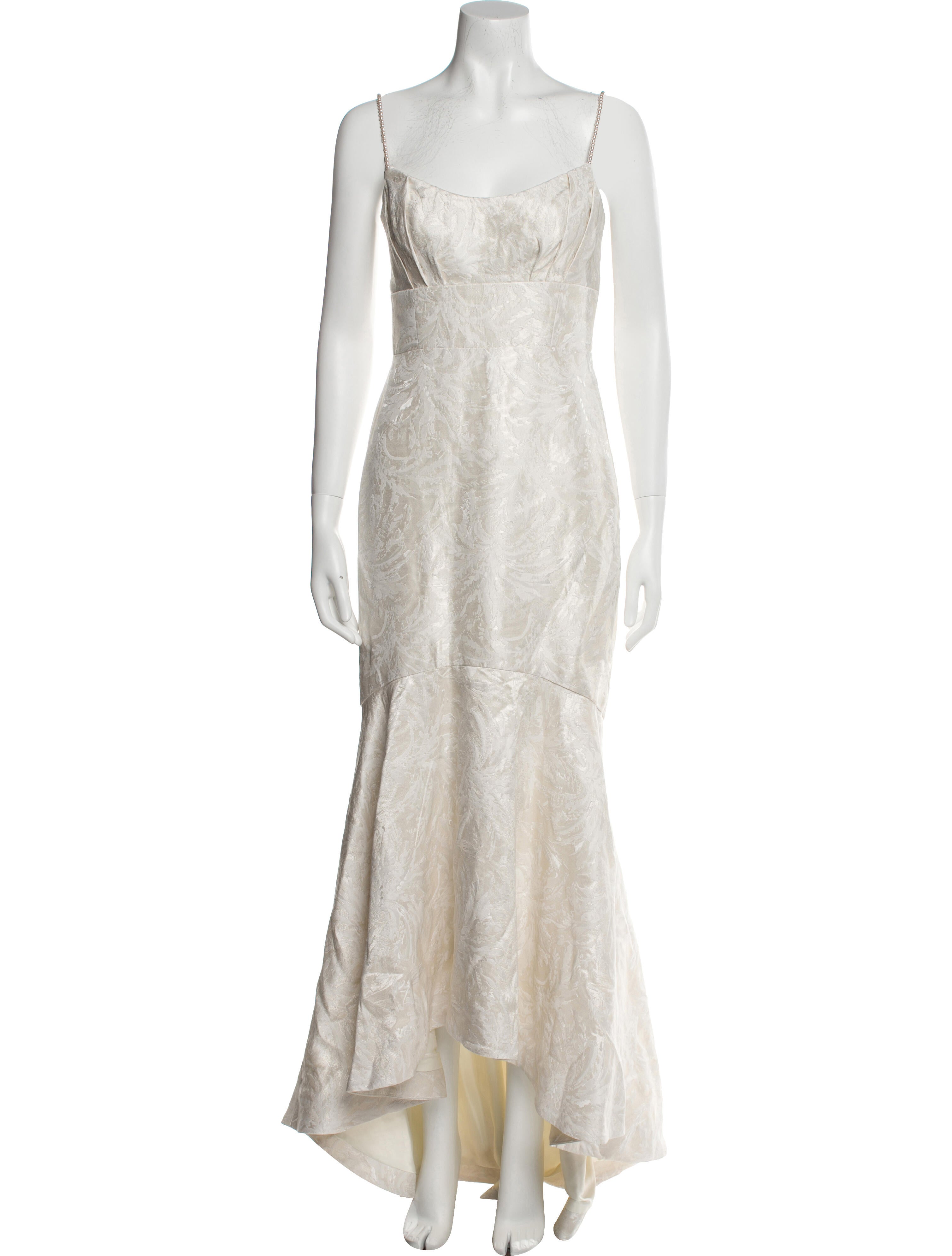 ML Monique Lhuillier Square Neckline Long Dress