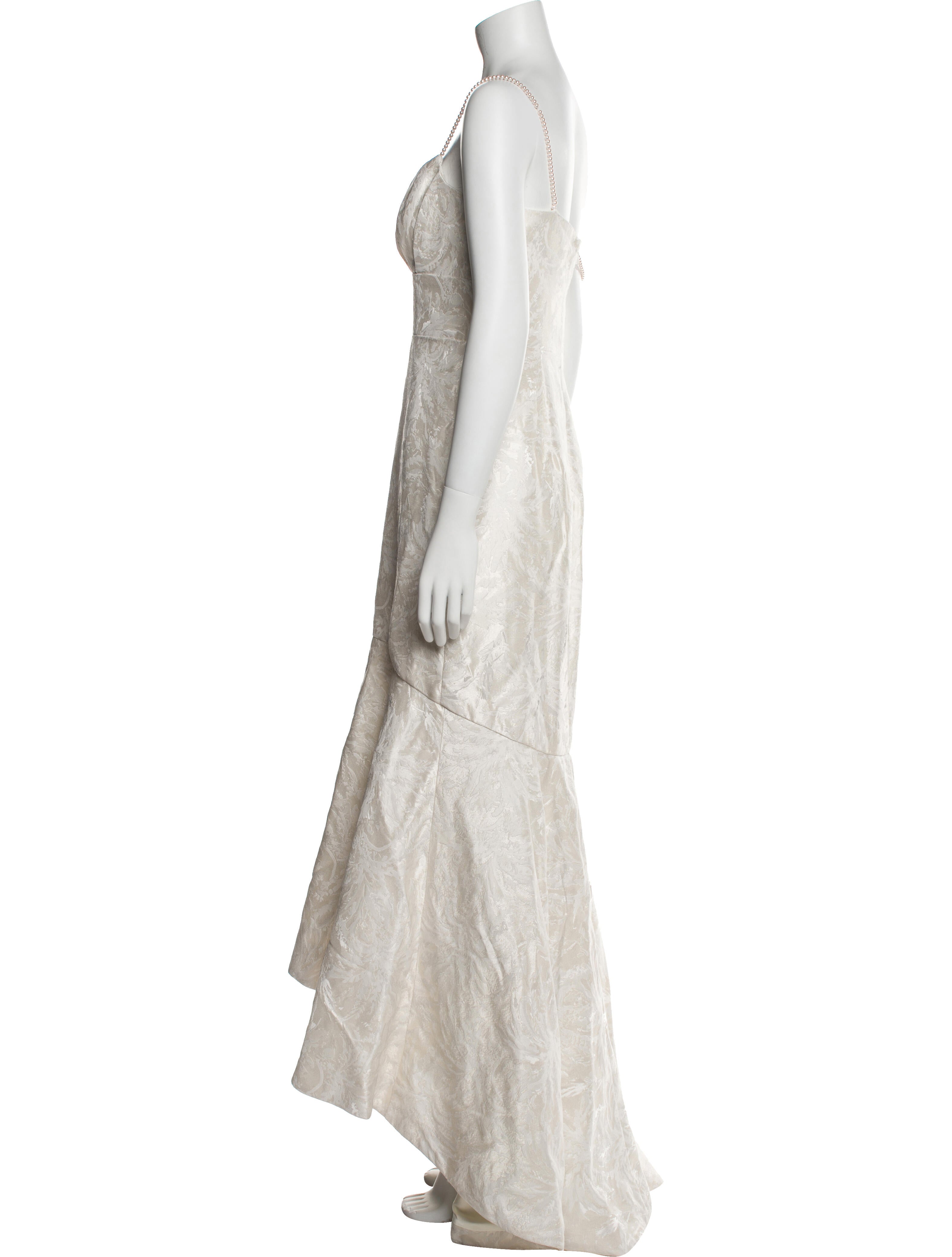 ML Monique Lhuillier Square Neckline Long Dress