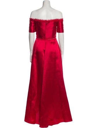 ML Monique Lhuillier Off-The-Shoulder Long Dress