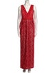 ML Monique Lhuillier Lace Pattern Long Dress