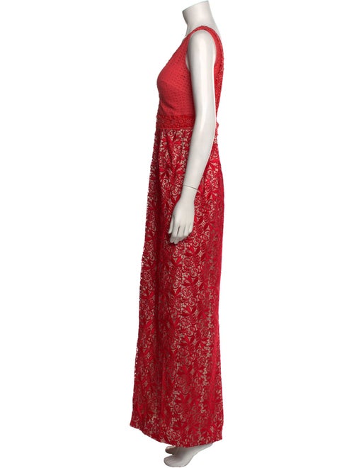 ML Monique Lhuillier Lace Pattern Long Dress