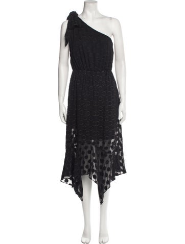 ML Monique Lhuillier Dresses Polka Dot Print Midi Length Dress US 8 | M
