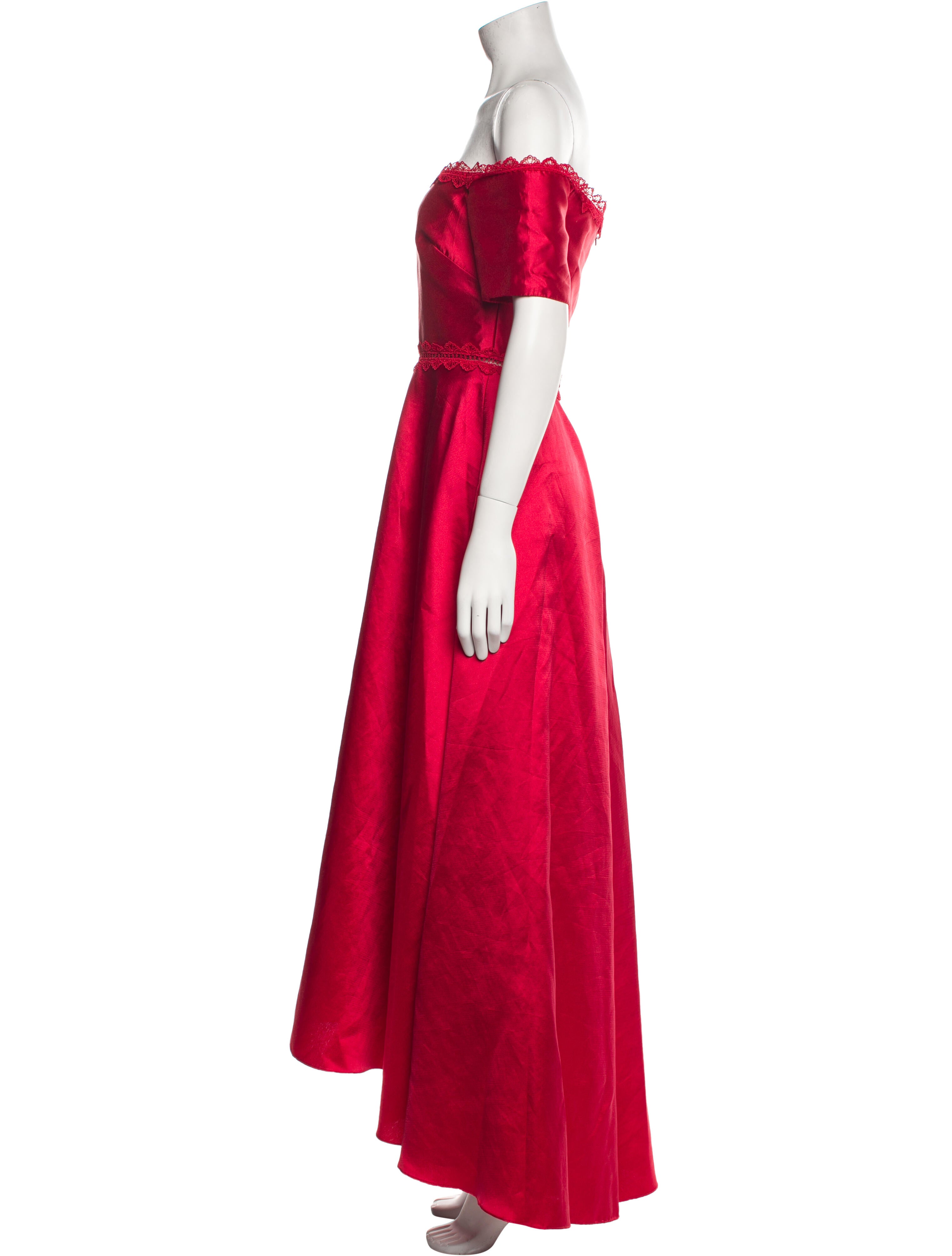 ML Monique Lhuillier Off-The-Shoulder Long Dress