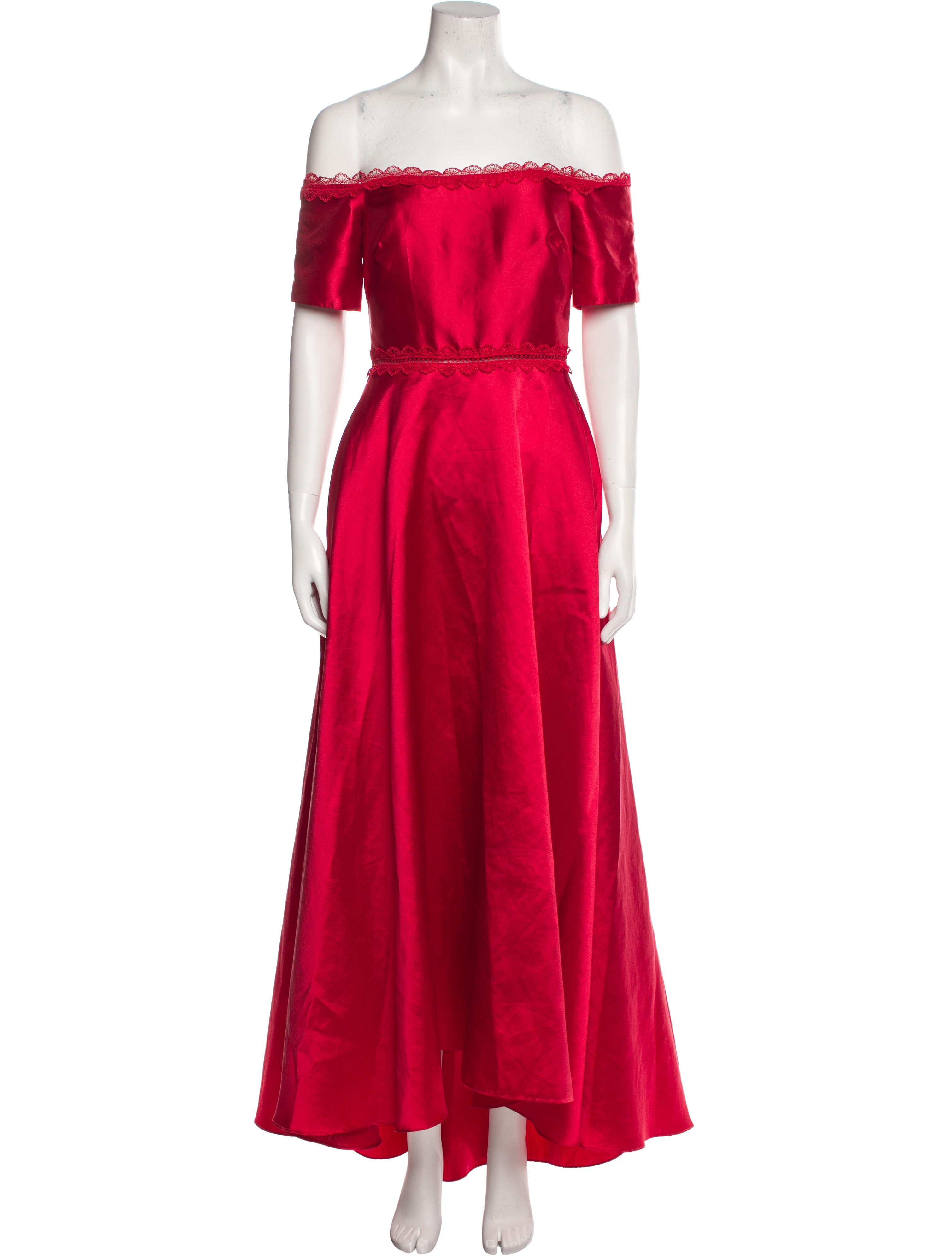 ML Monique Lhuillier Off-The-Shoulder Long Dress