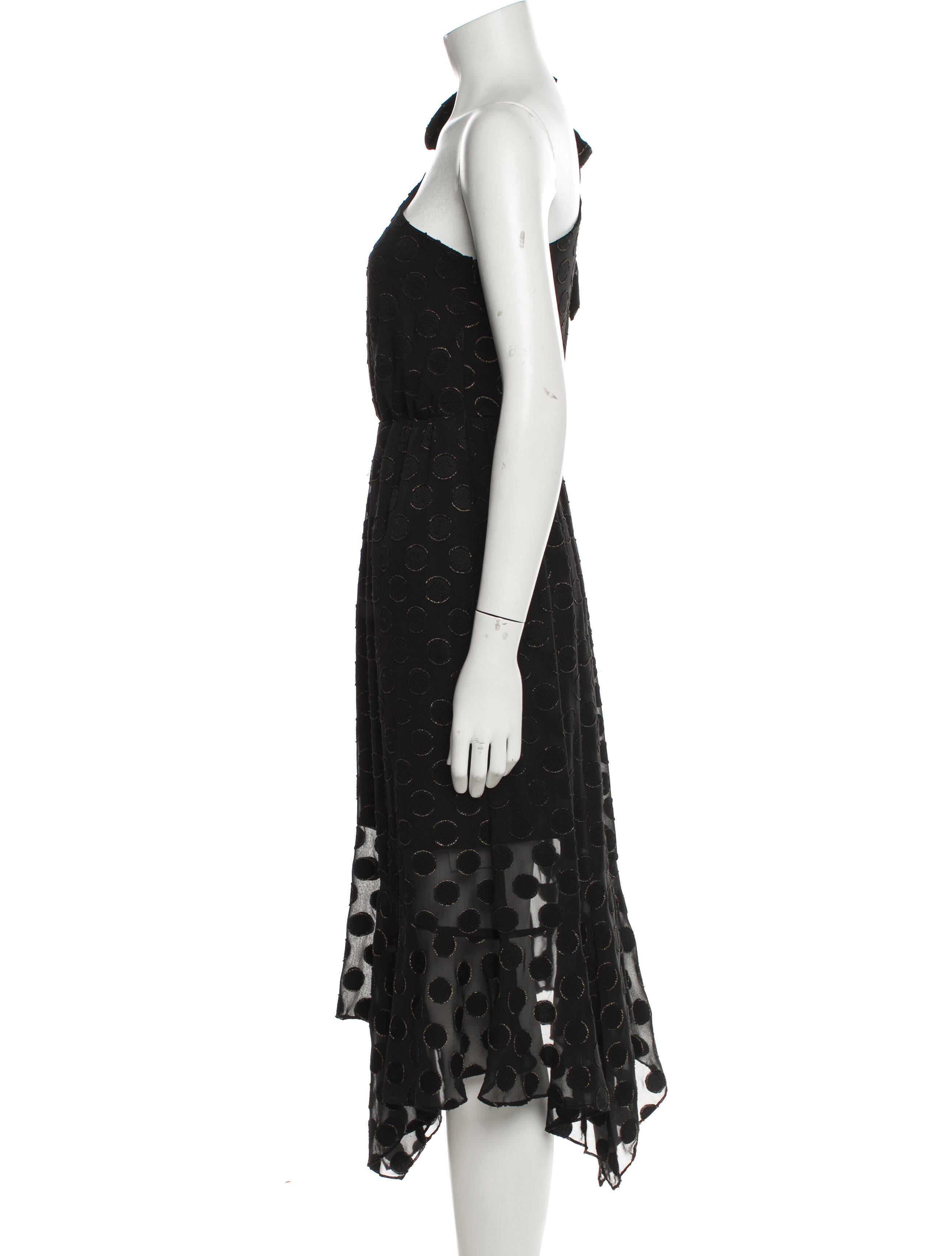 ML Monique Lhuillier One-Shoulder Midi Length Dress