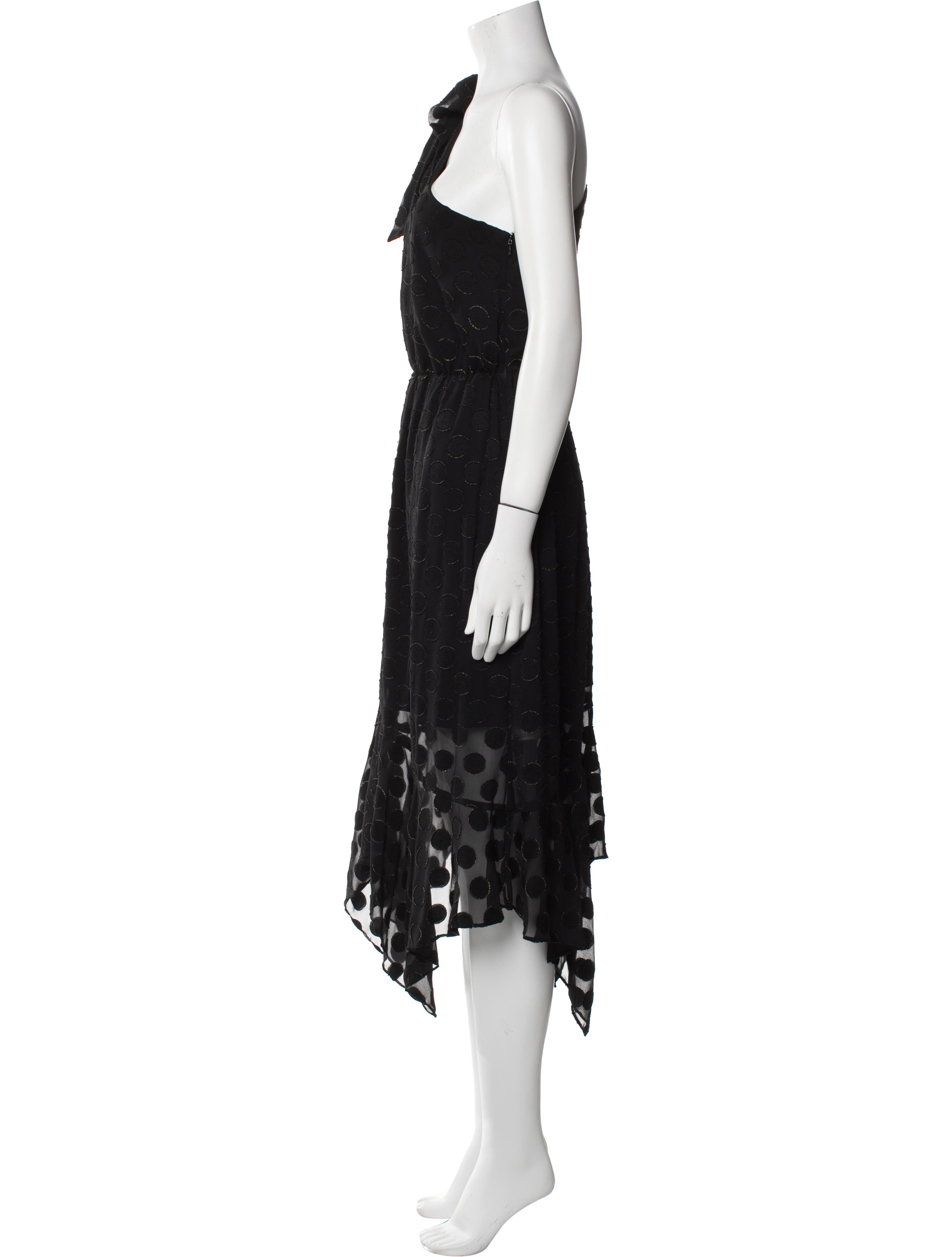 ML Monique Lhuillier Floral Print Midi Length Dress