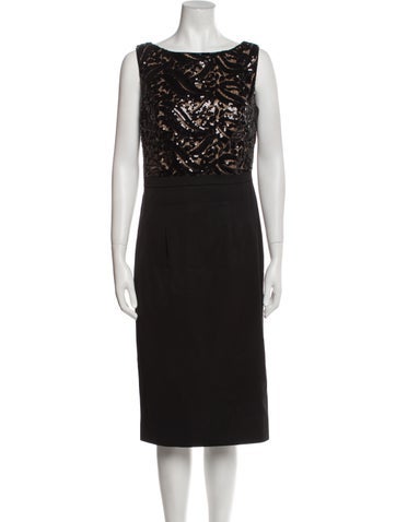 ML Monique Lhuillier Dresses Bateau Neckline Midi Length Dress US 8 | M