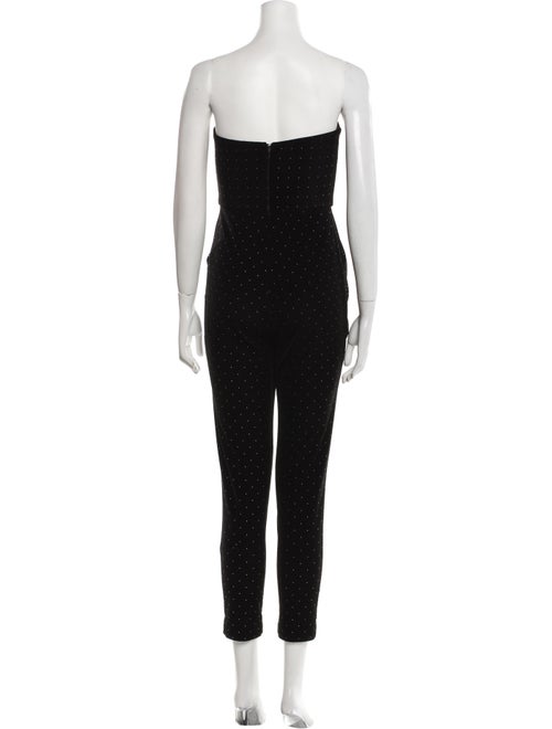 ML Monique Lhuillier Polka Dot Print Strapless Jumpsuit