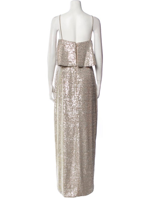 ML Monique Lhuillier Sequin Long Dress