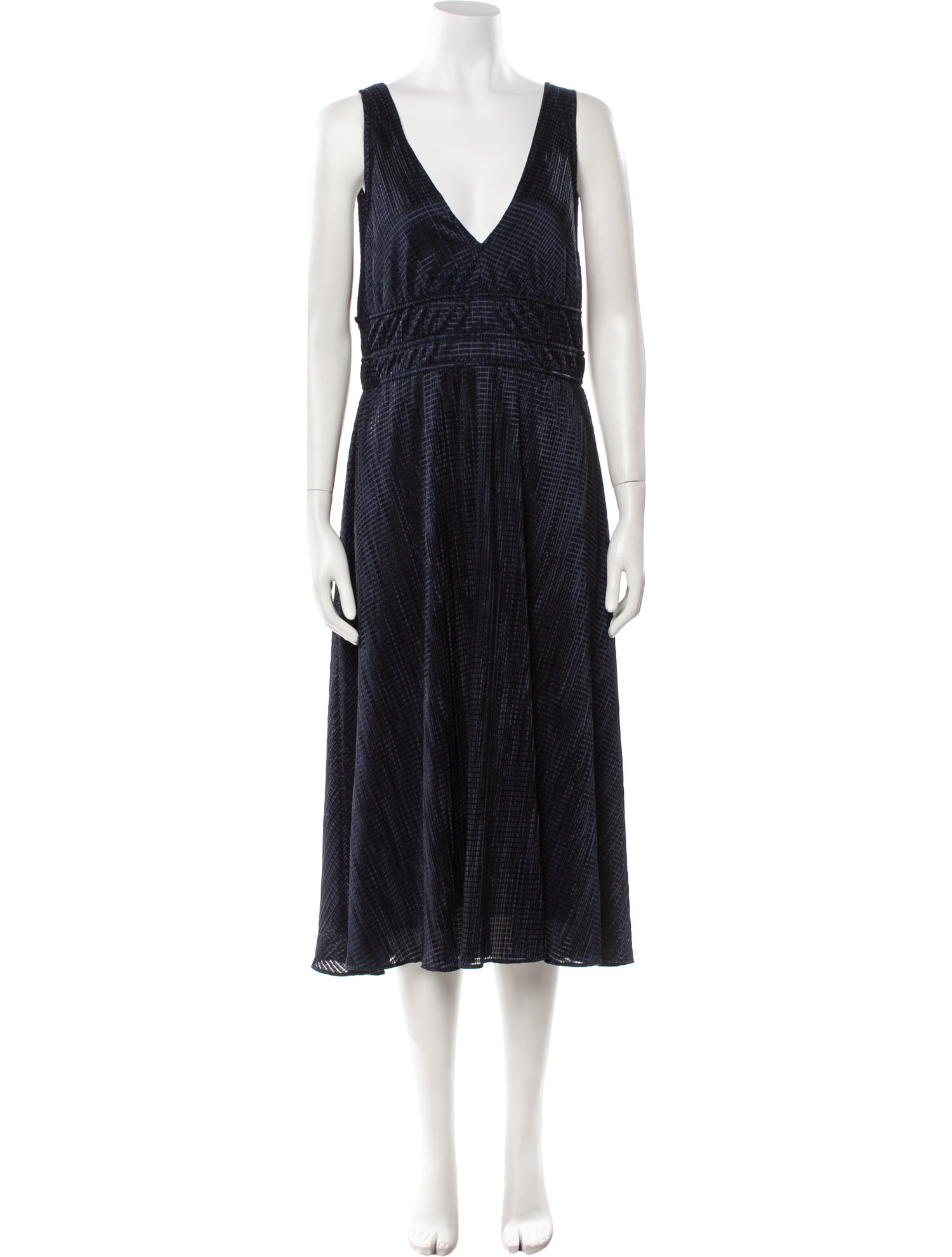 ML Monique Lhuillier V-Neck Midi Length Dress