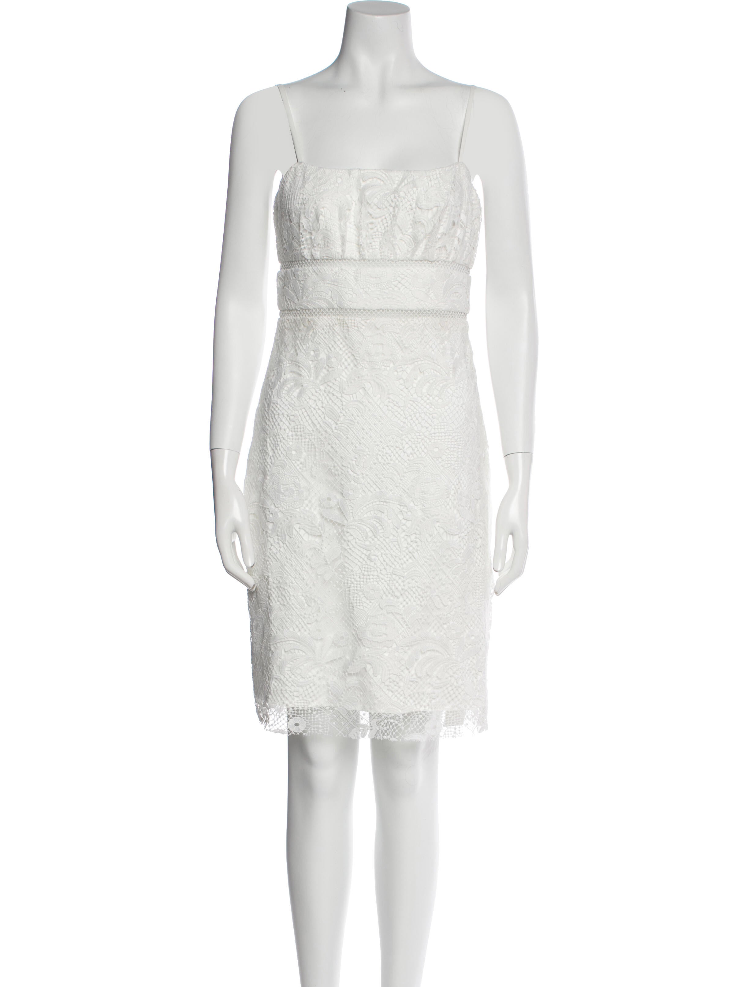 ML Monique Lhuillier Square Neckline Knee-Length Dress