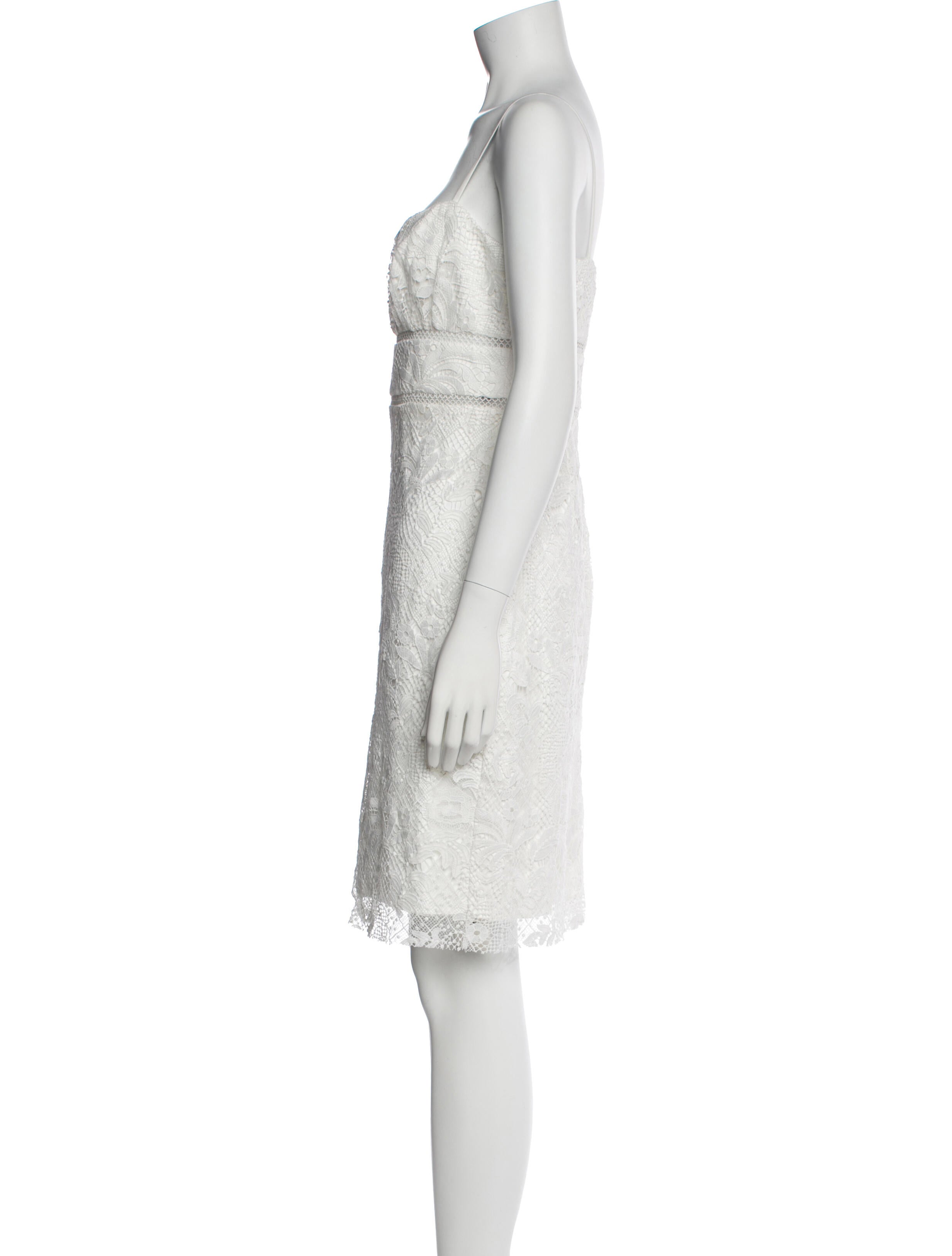 ML Monique Lhuillier Square Neckline Knee-Length Dress