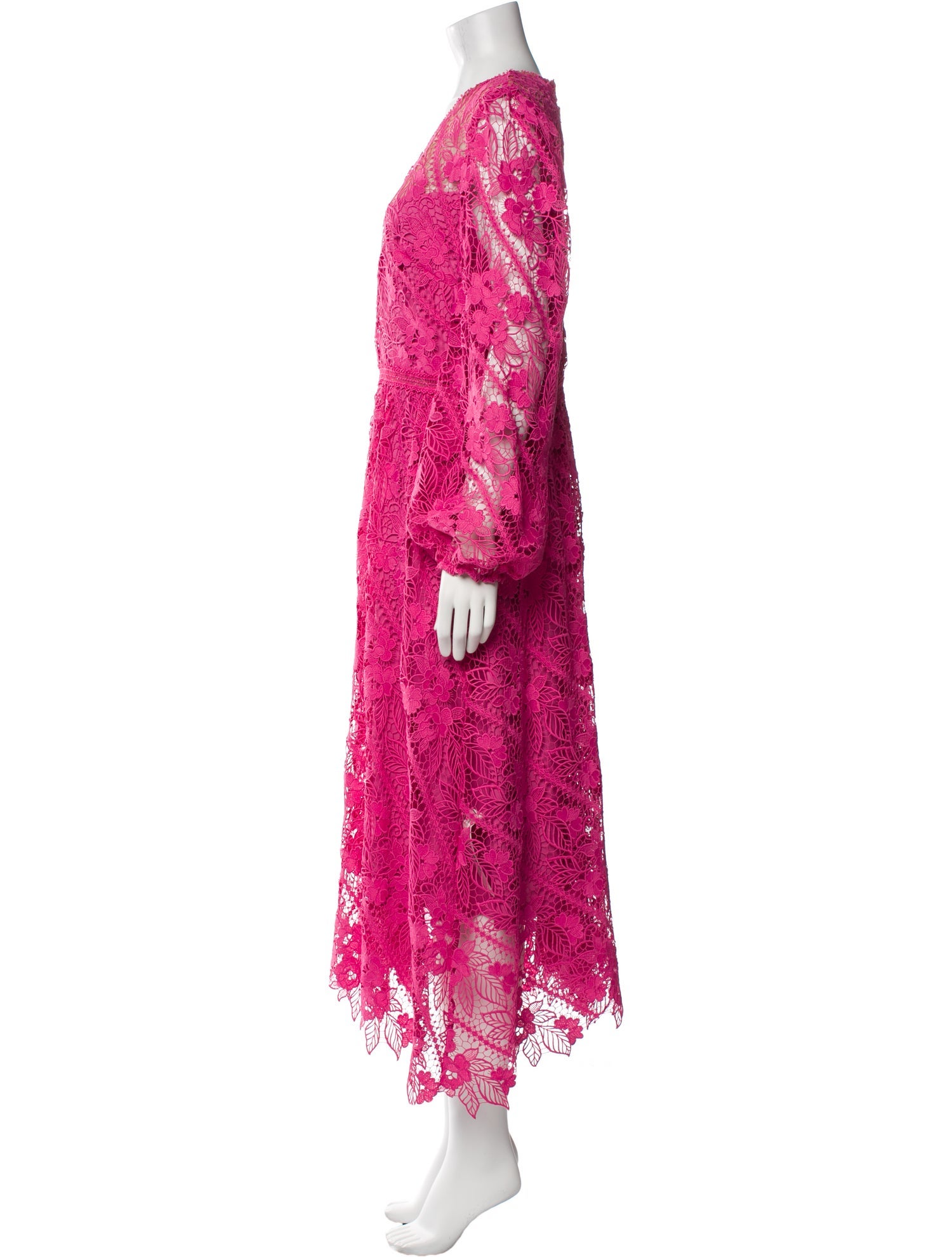 ML Monique Lhuillier Lace Pattern Long Dress