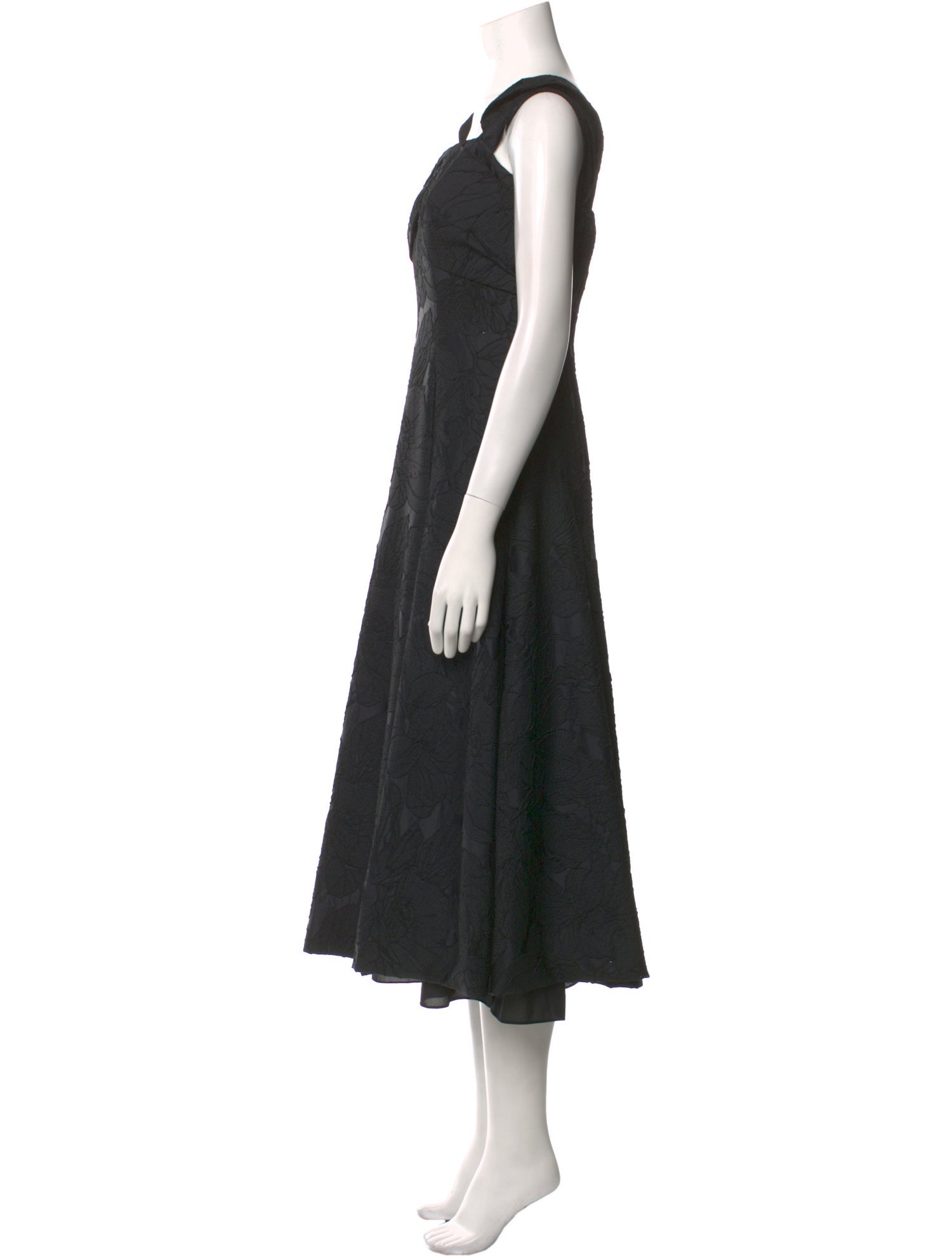 ML Monique Lhuillier Square Neckline Midi Length Dress