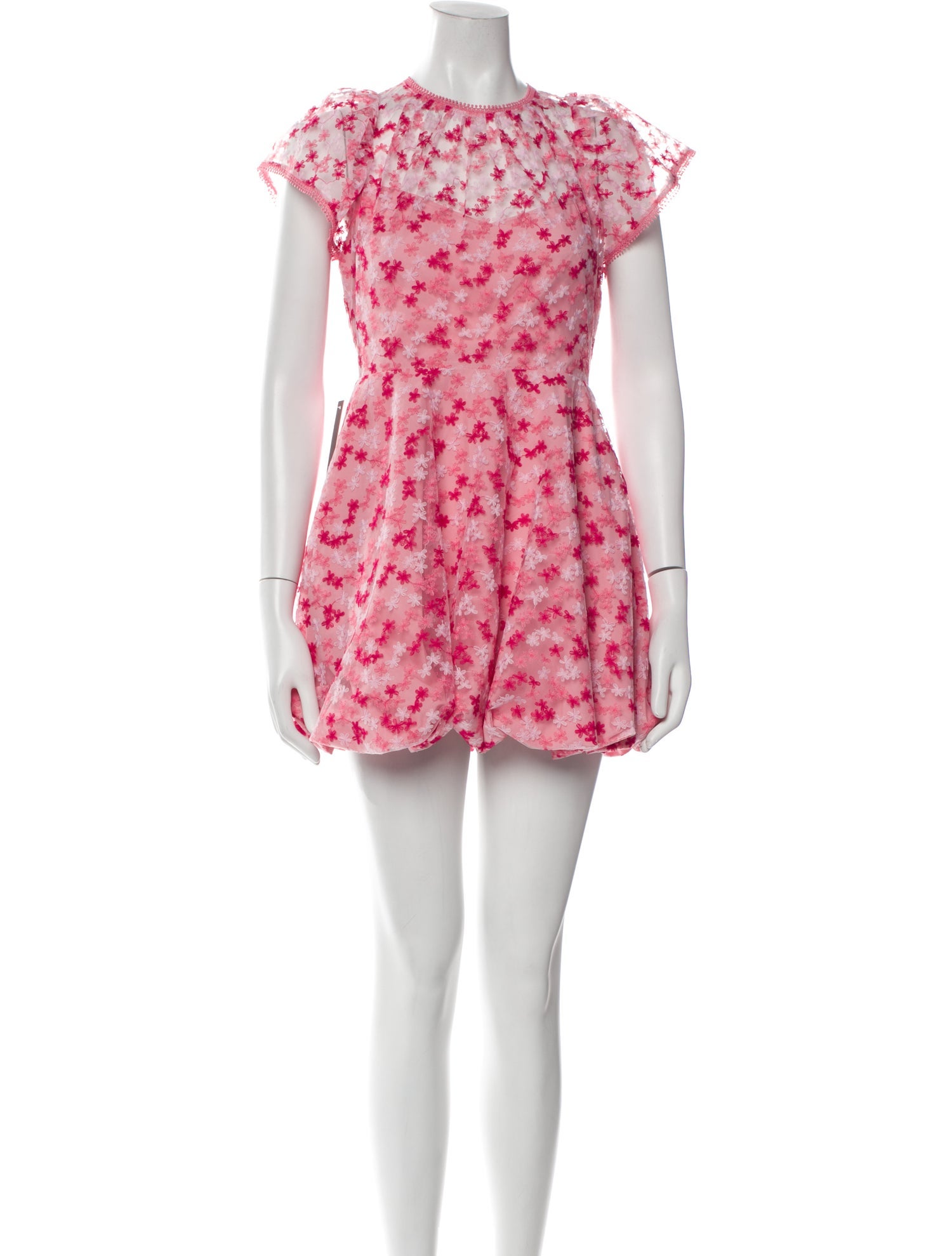 ML Monique Lhuillier Floral Print Mini Dress