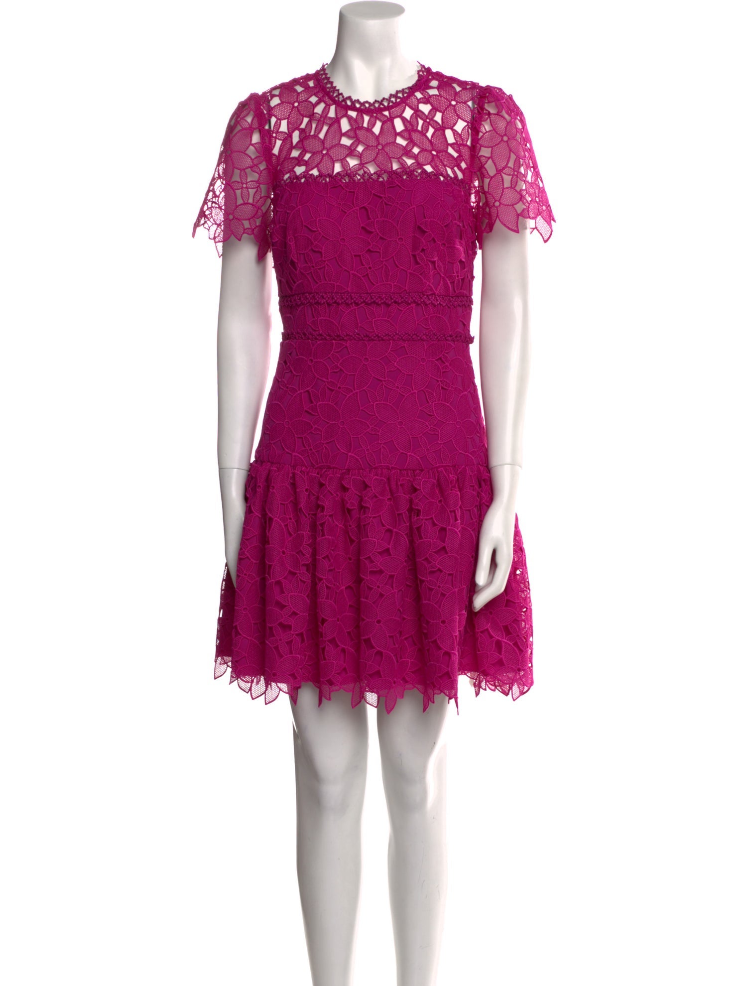 ML Monique Lhuillier Lace Pattern Mini Dress