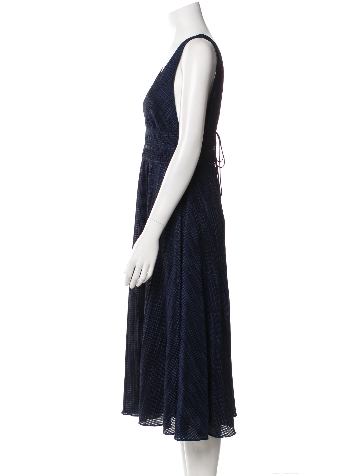 ML Monique Lhuillier Striped Midi Length Dress