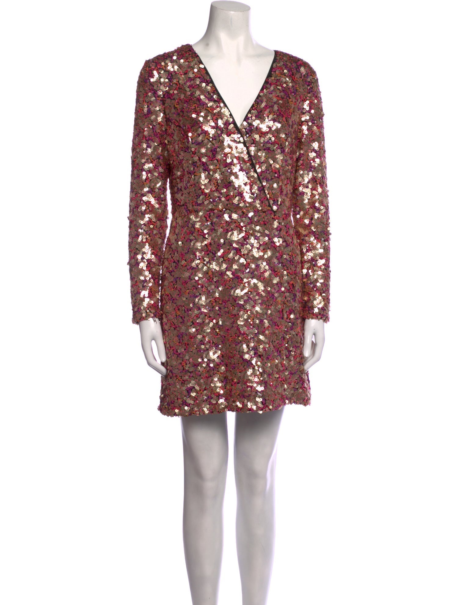 ML Monique Lhuillier V-Neck Mini Dress