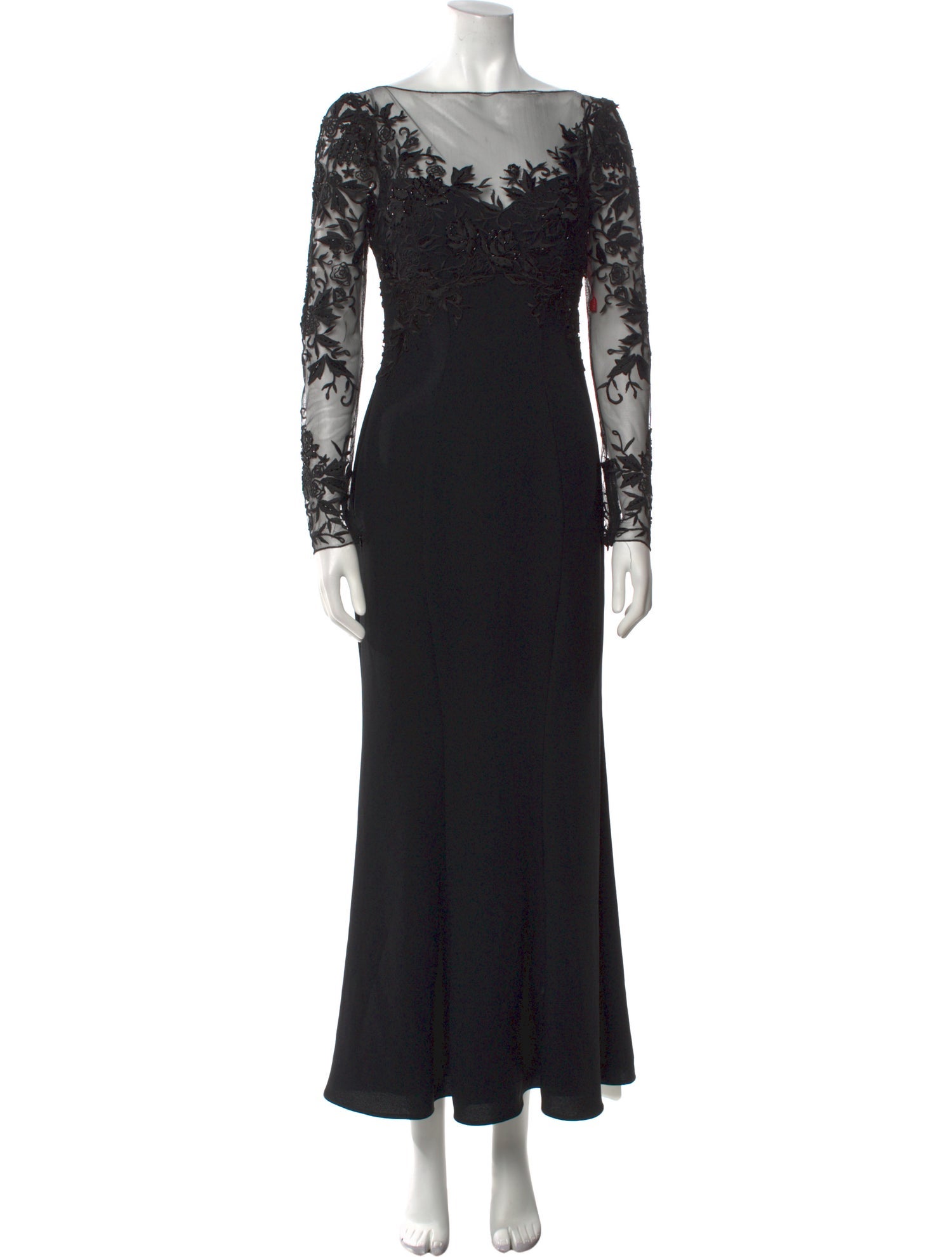 ML Monique Lhuillier Bateau Neckline Long Dress