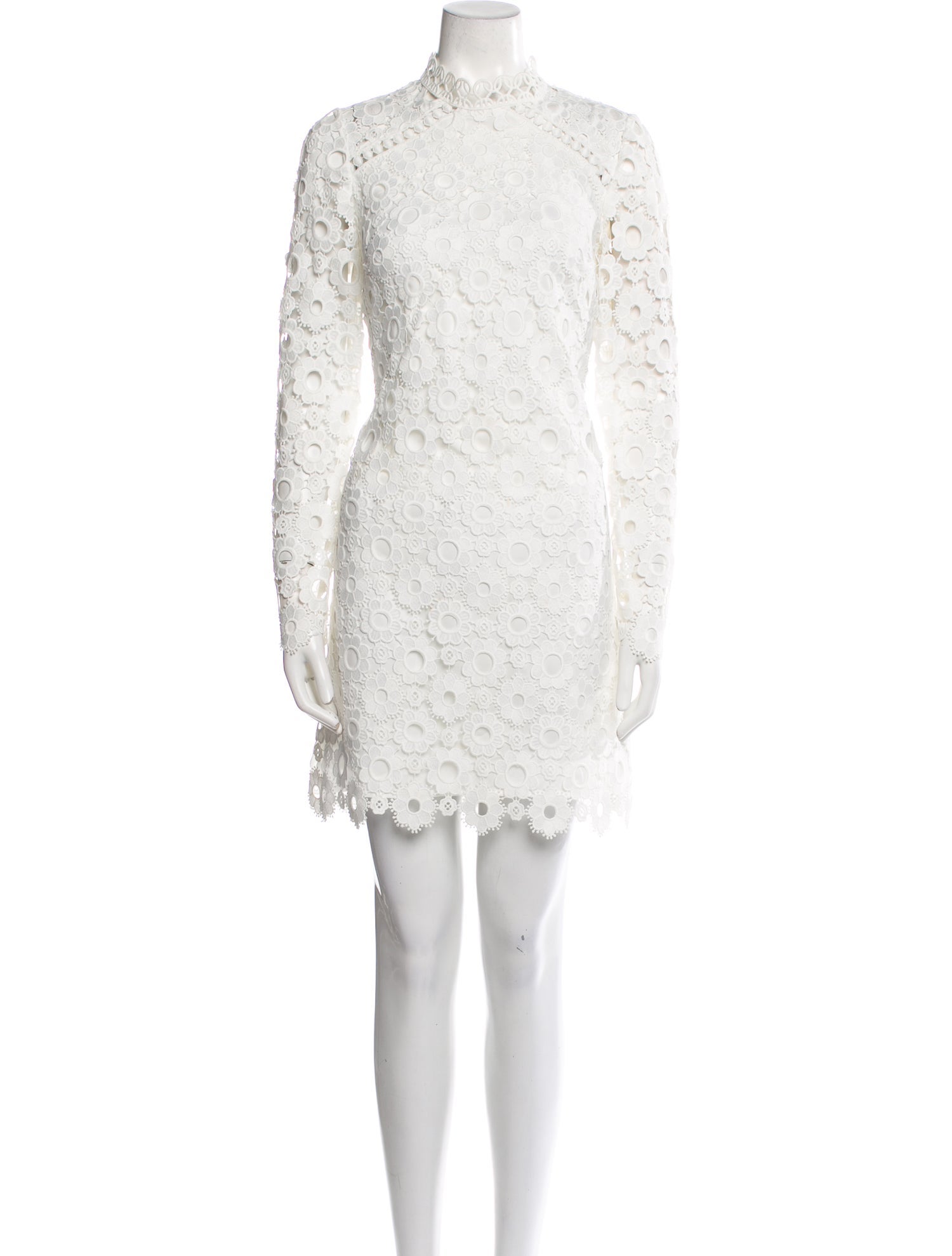 ML Monique Lhuillier Lace Pattern Mini Dress