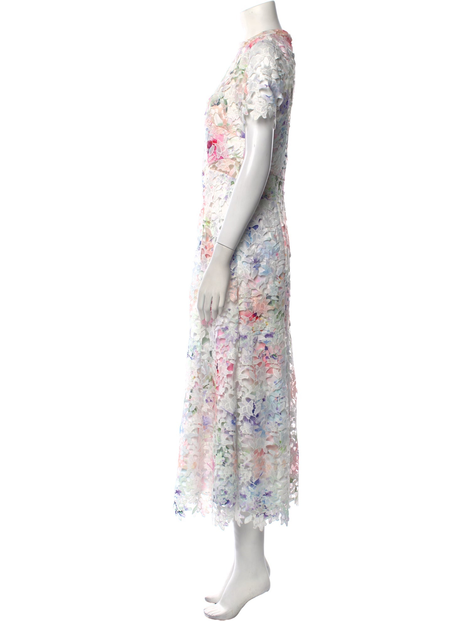 ML Monique Lhuillier Floral Print Long Dress