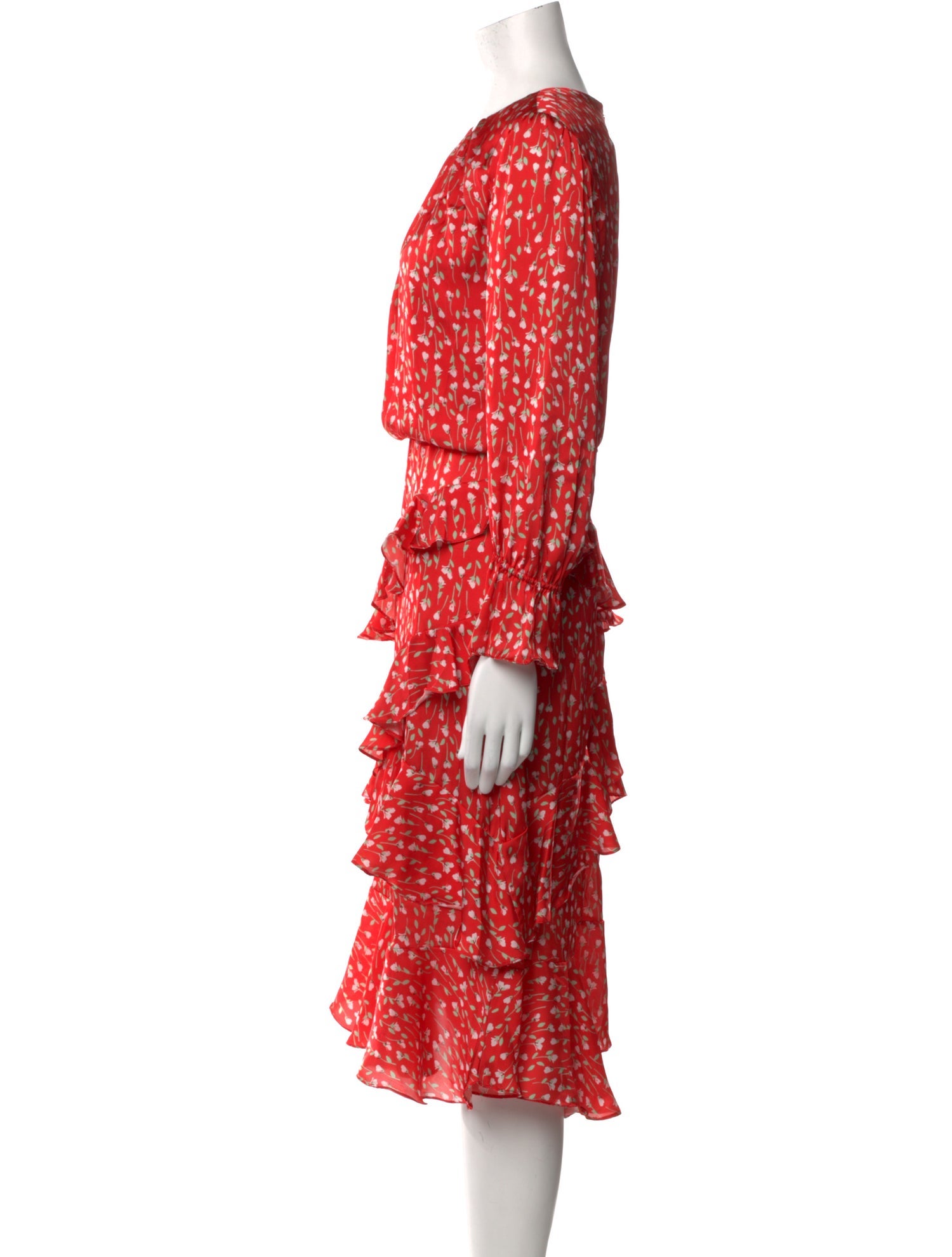 ML Monique Lhuillier Printed Midi Length Dress