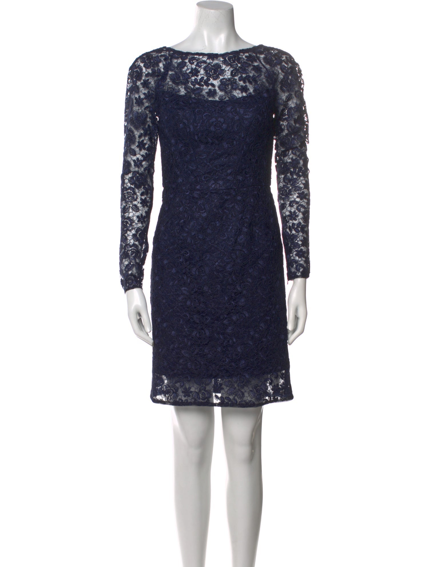 ML Monique Lhuillier Bateau Neckline Mini Dress