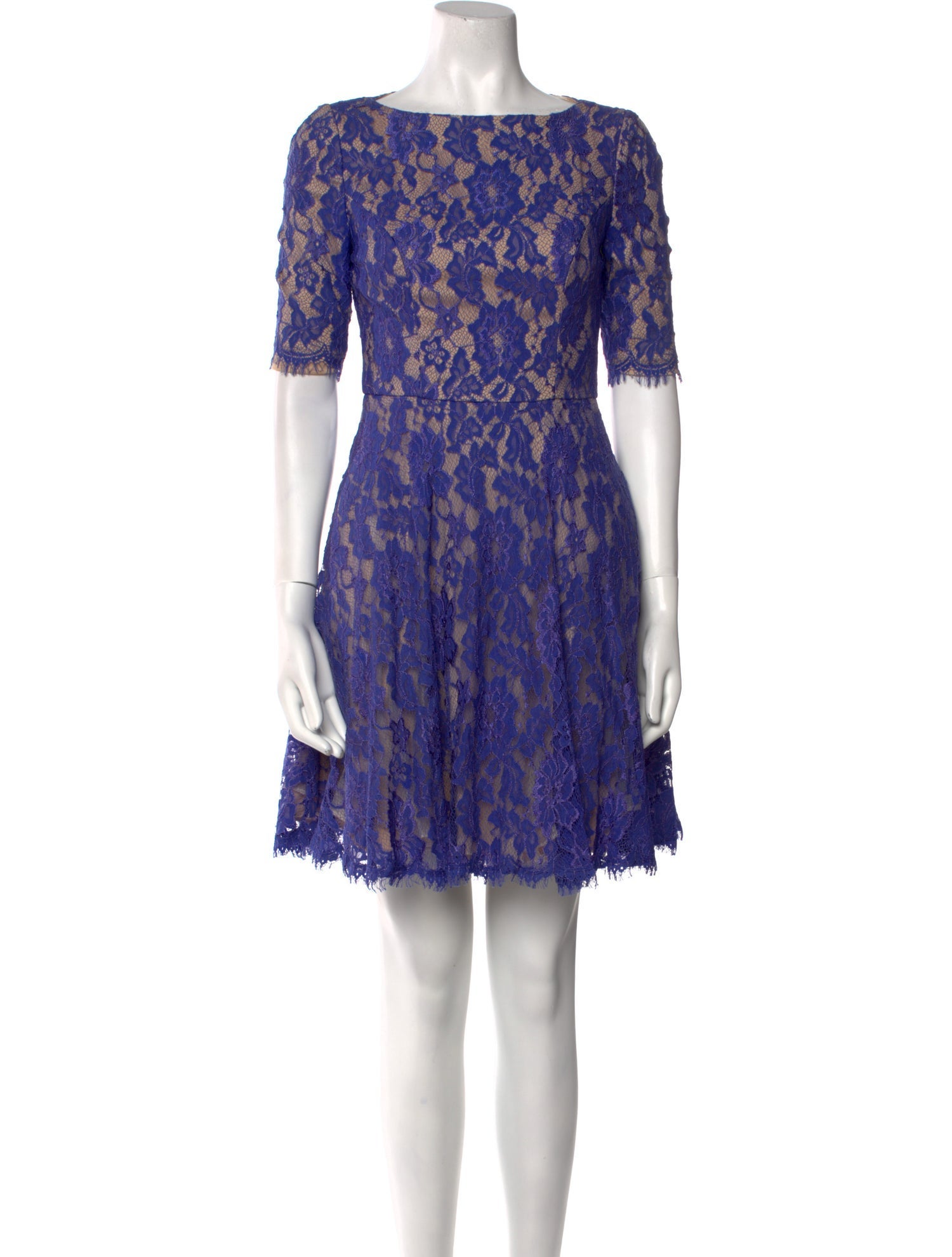 ML Monique Lhuillier Lace Pattern Mini Dress