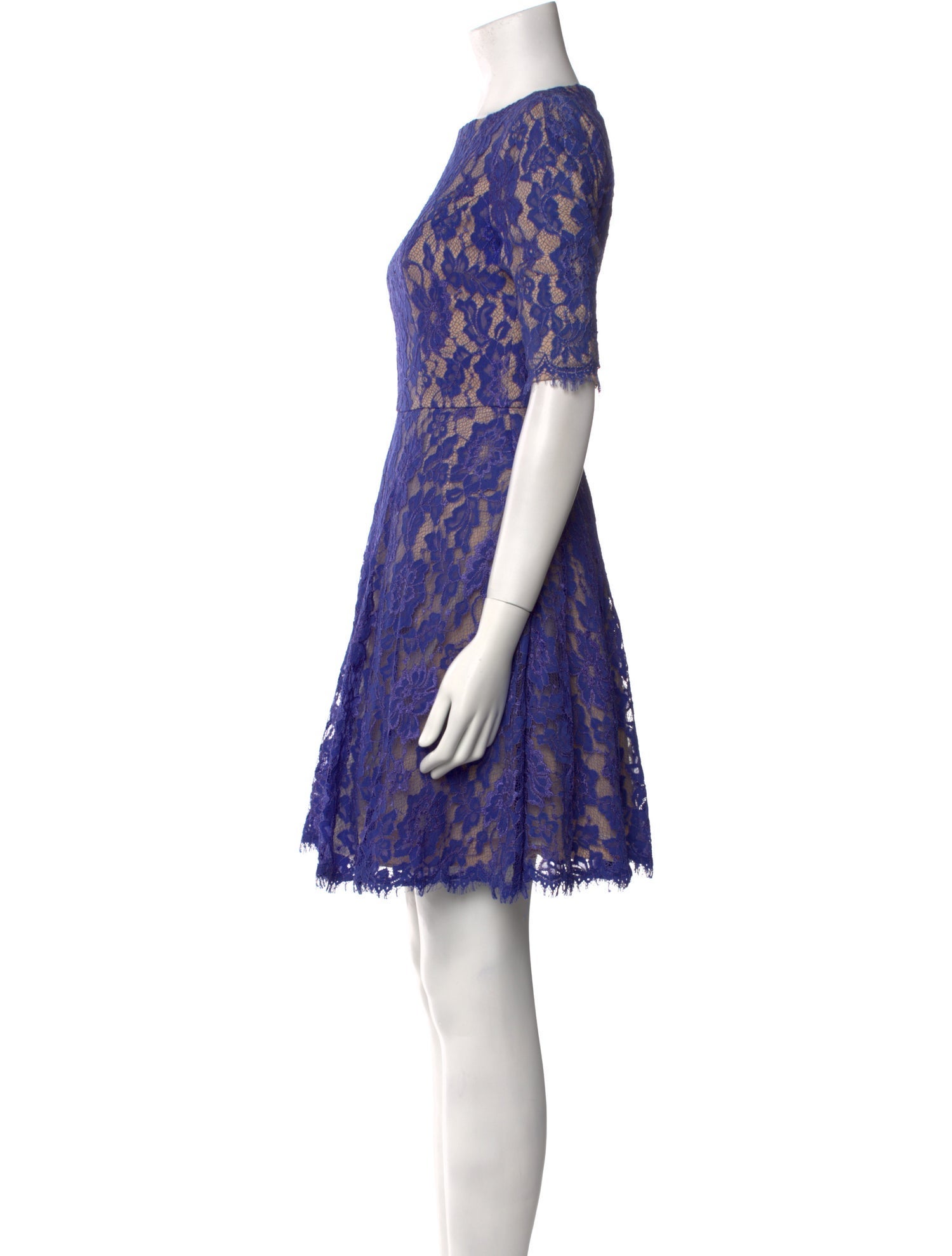 ML Monique Lhuillier Lace Pattern Mini Dress