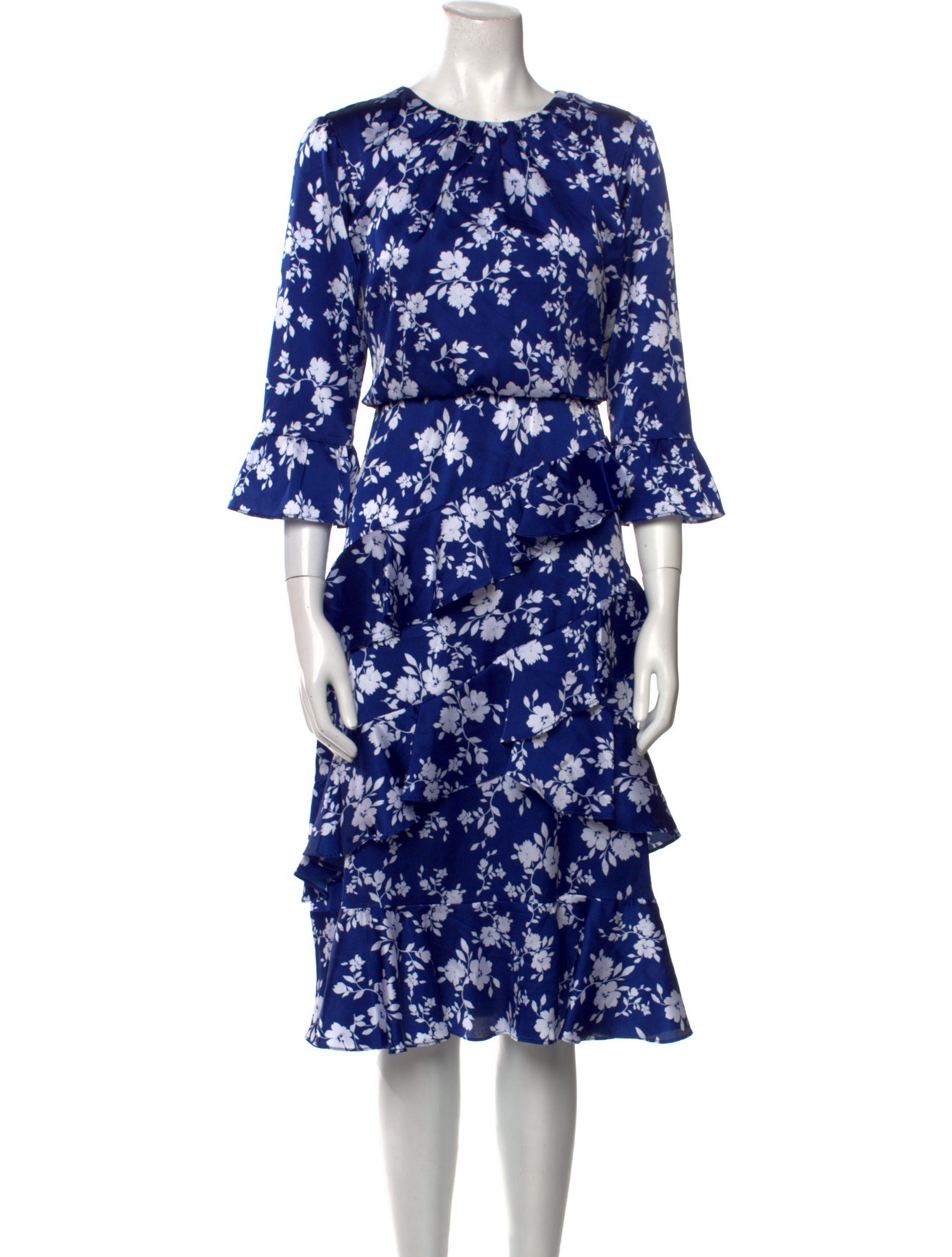ML Monique Lhuillier Floral Print Knee-Length Dress
