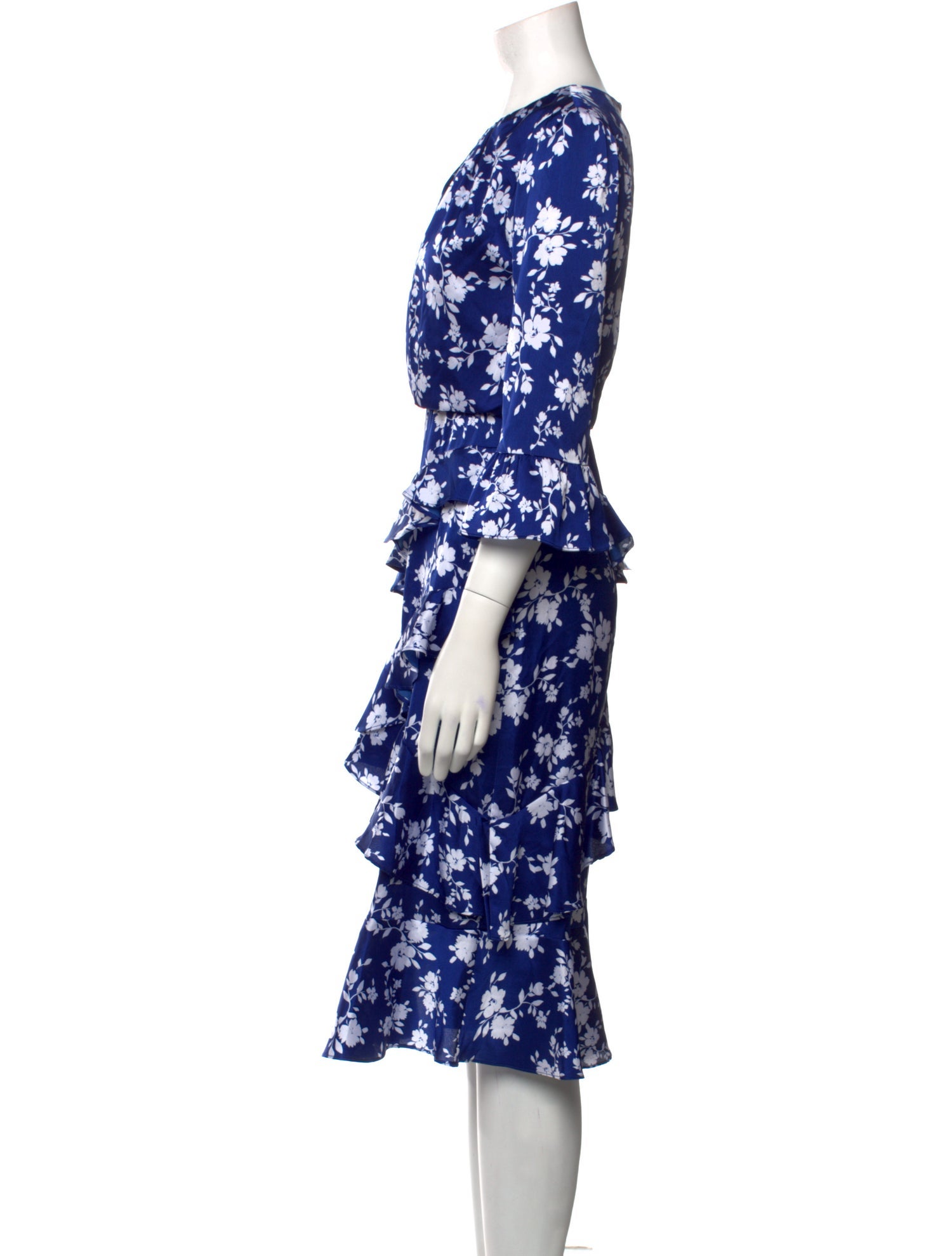 ML Monique Lhuillier Floral Print Knee-Length Dress