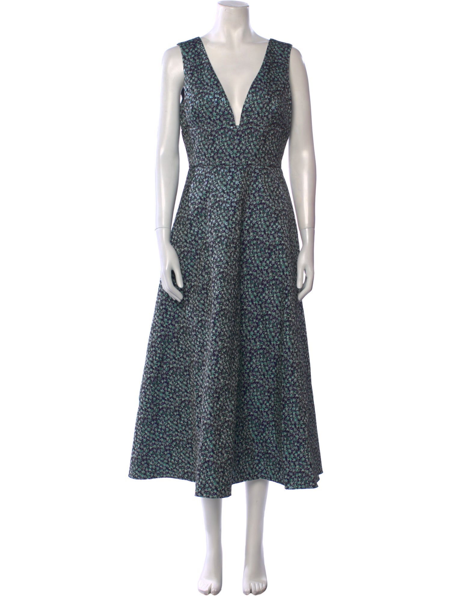 ML Monique Lhuillier Printed Long Dress w/ Tags