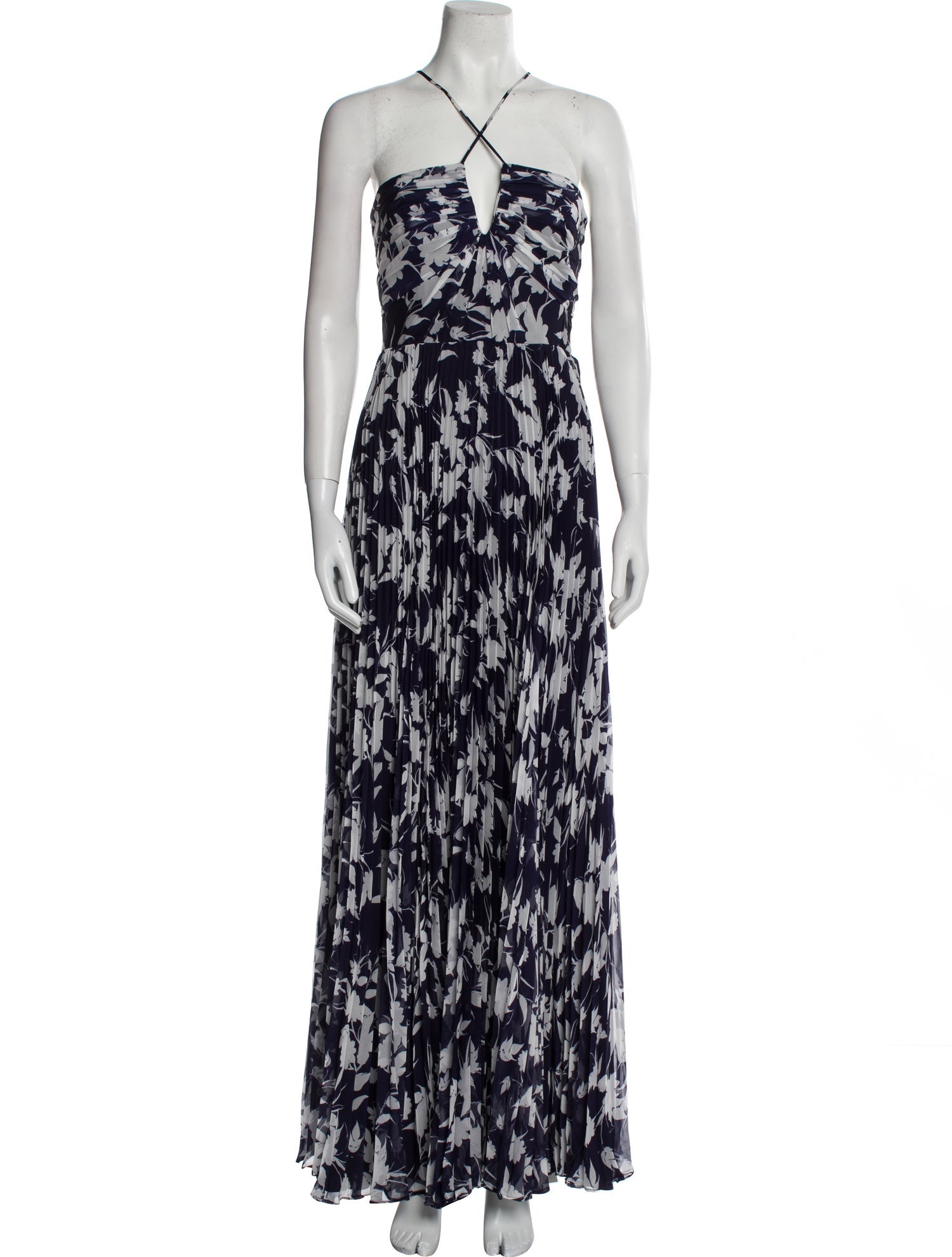 ML Monique Lhuillier Printed Long Dress