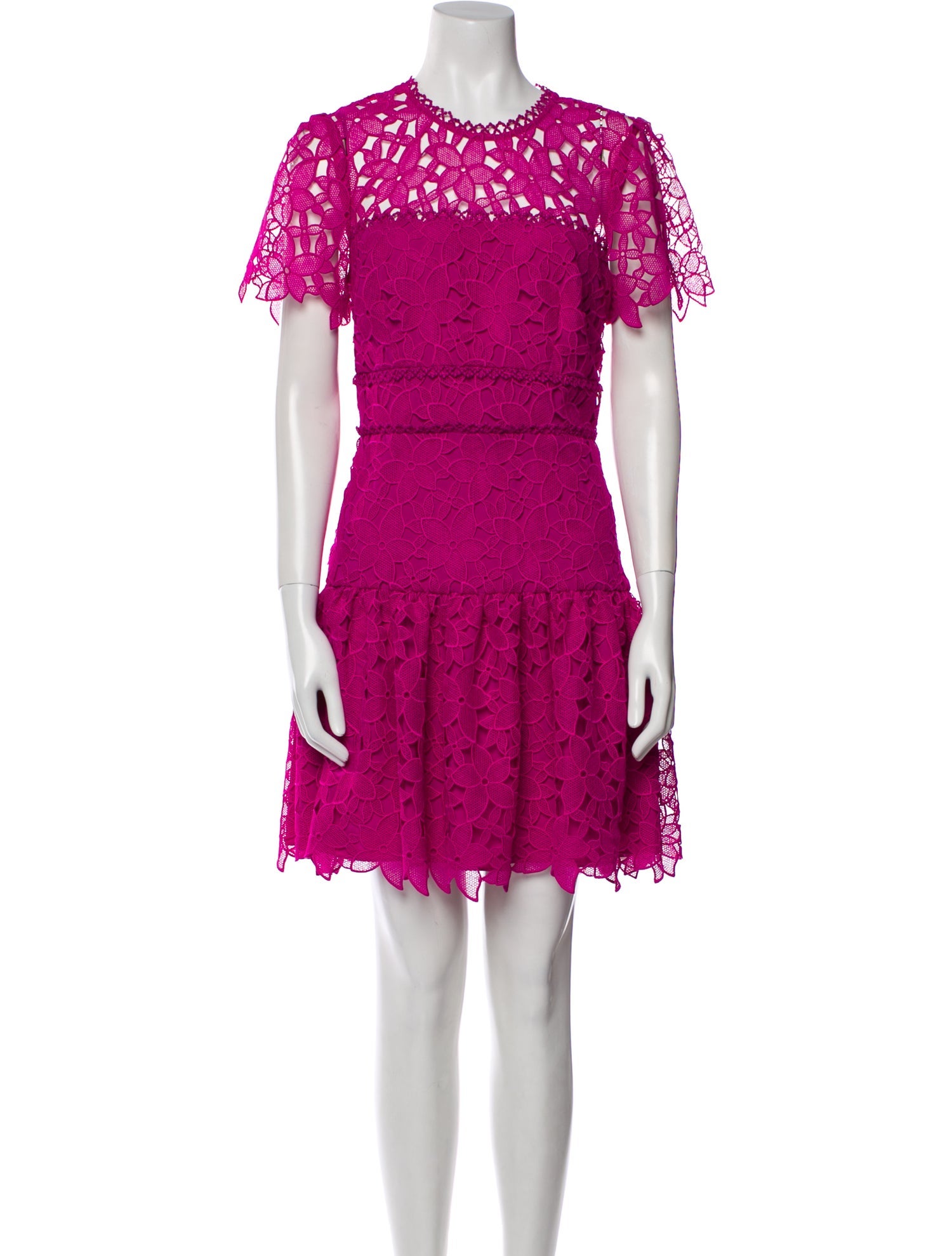ML Monique Lhuillier Lace Pattern Mini Dress