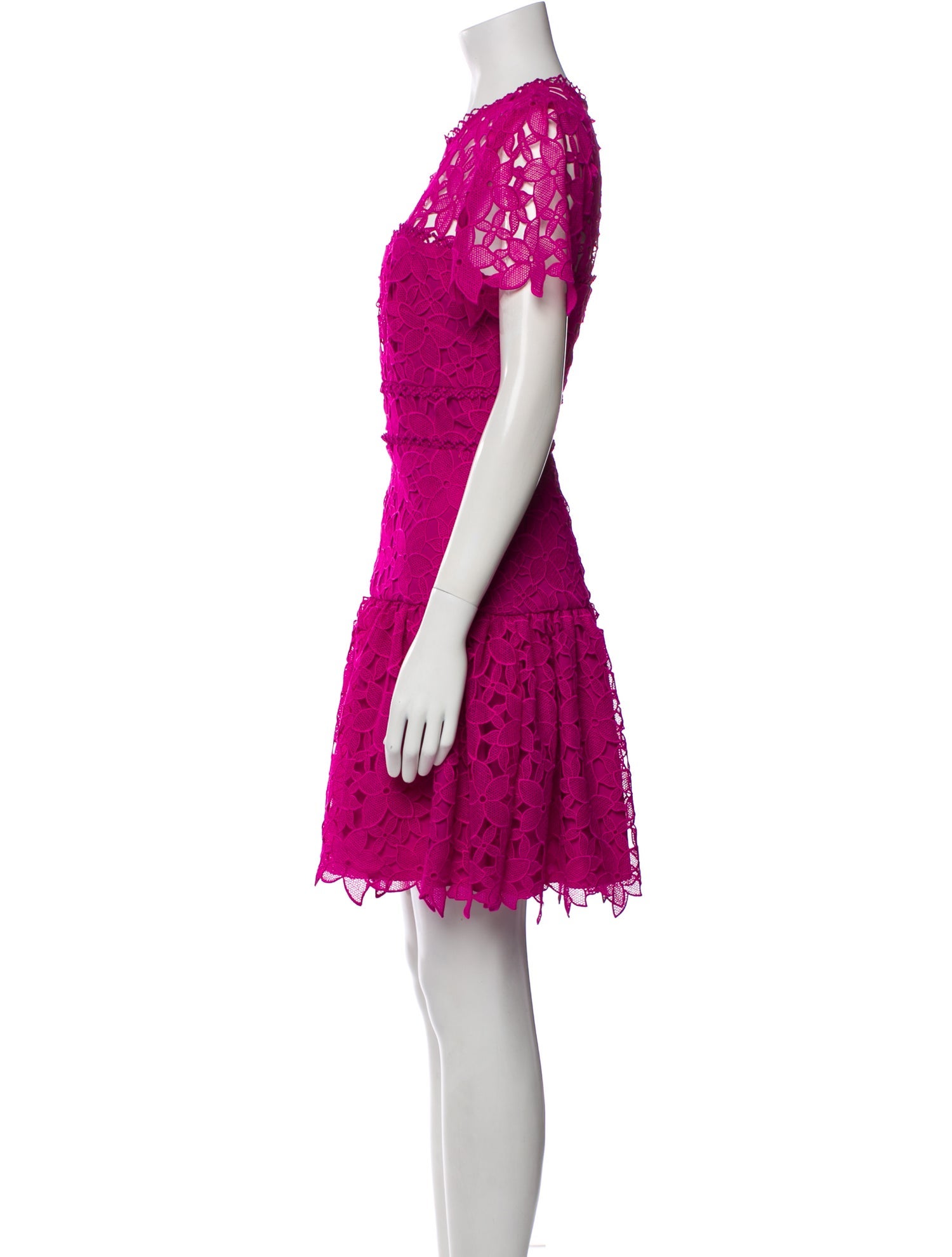 ML Monique Lhuillier Lace Pattern Mini Dress