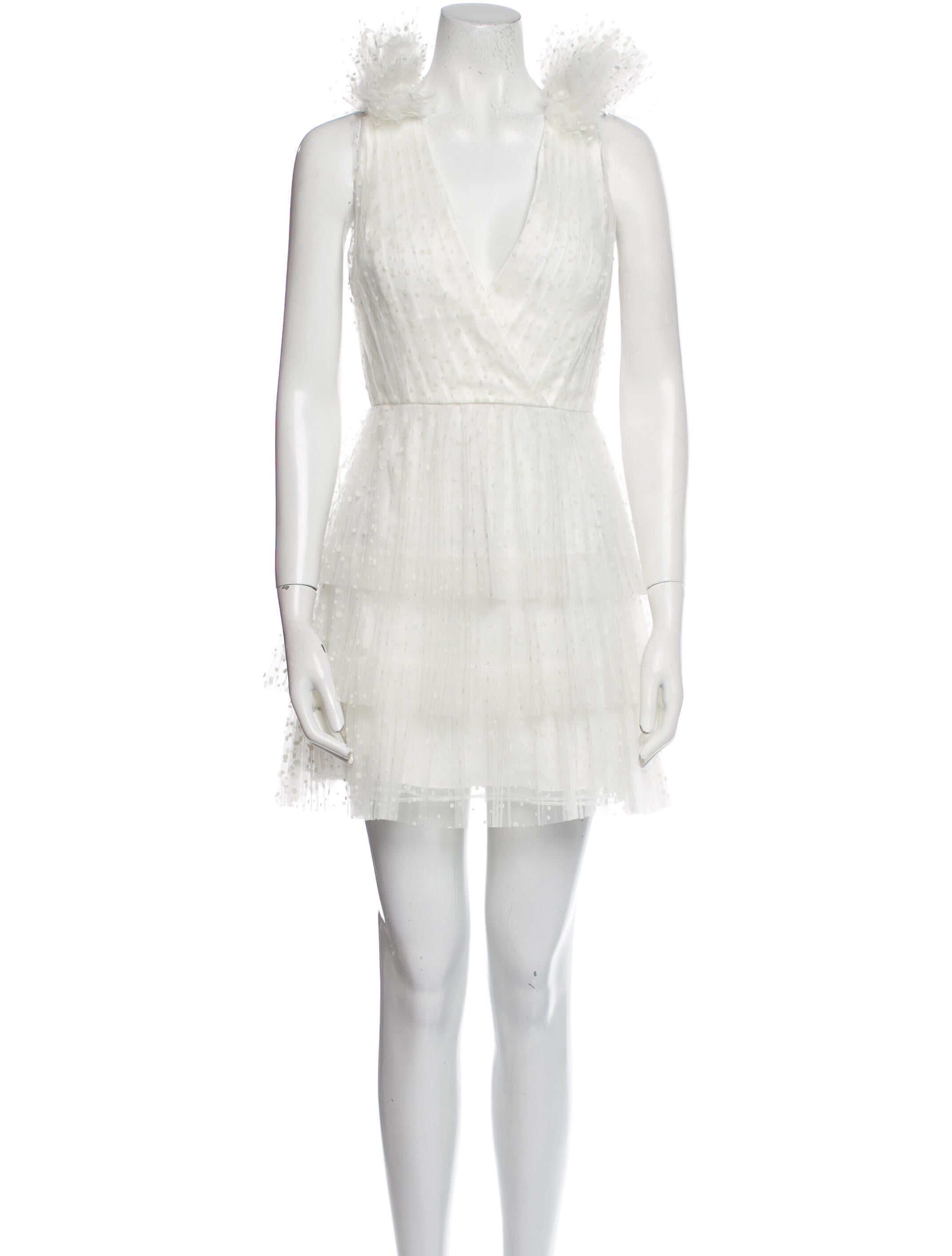 ML Monique Lhuillier V-Neck Mini Dress