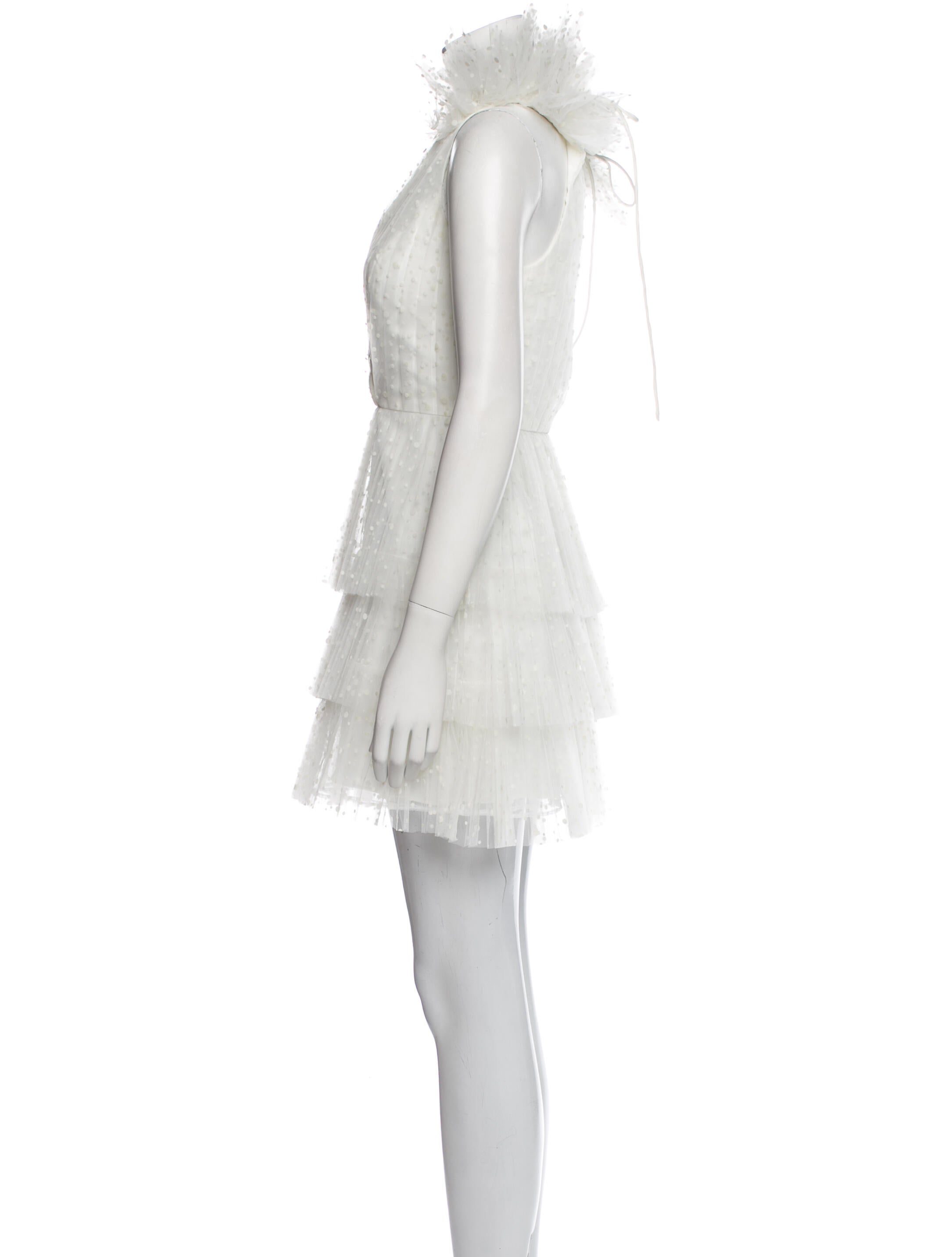 ML Monique Lhuillier V-Neck Mini Dress