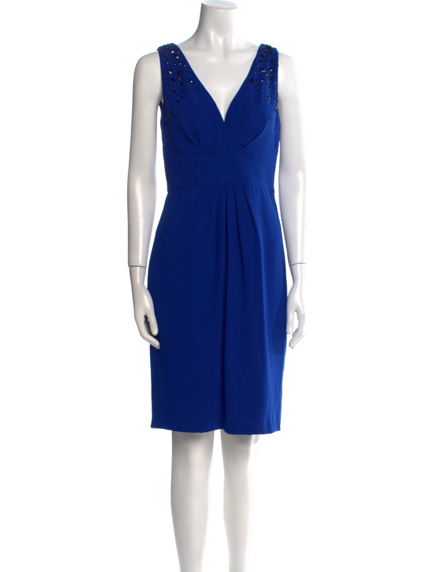 ML Monique Lhuillier V-Neck Knee-Length Dress