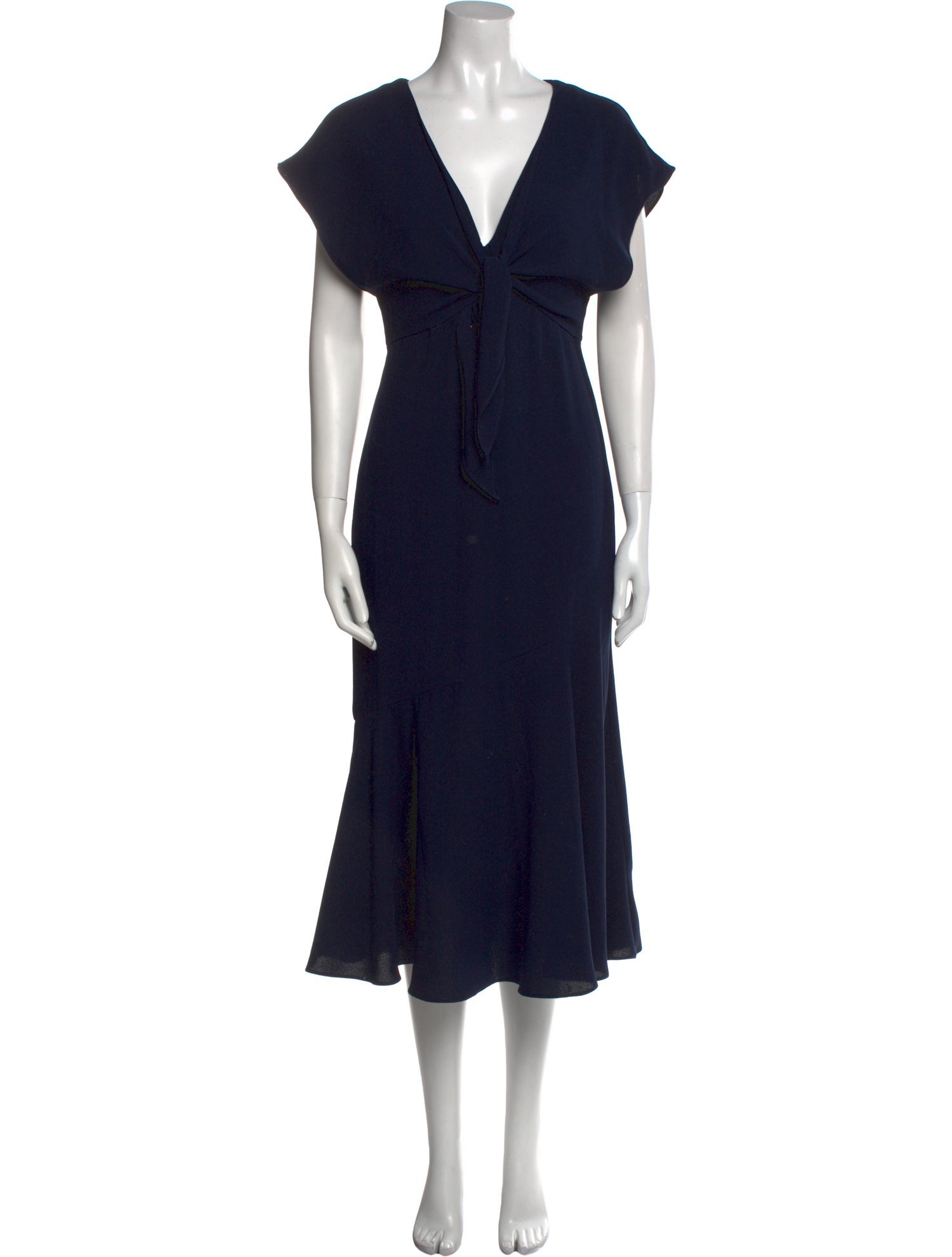 ML Monique Lhuillier V-Neck Midi Length Dress