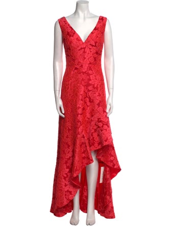 ML Monique Lhuillier Lace Pattern Midi Length Dress