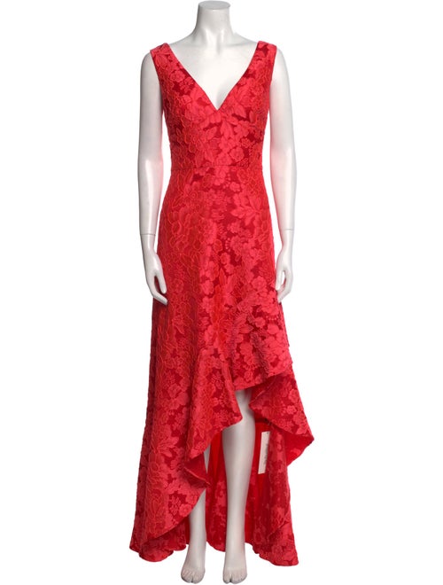 ML Monique Lhuillier Lace Pattern Midi Length Dress