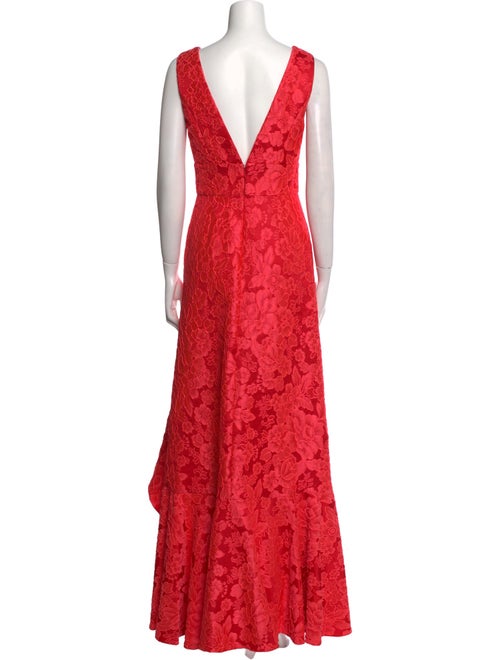 ML Monique Lhuillier Lace Pattern Midi Length Dress