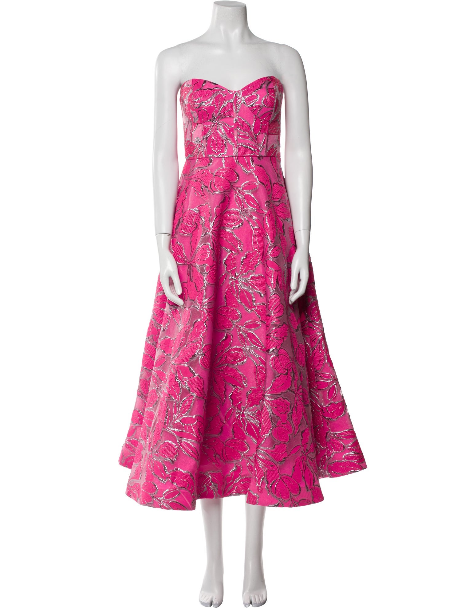 ML Monique Lhuillier Paisley Print Midi Length Dress w/ Tags