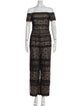 ML Monique Lhuillier Lace Pattern Off-The-Shoulder Jumpsuit
