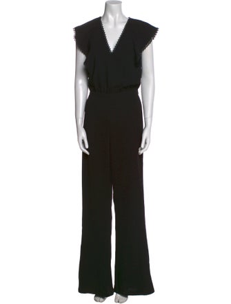 ML Monique Lhuillier V-Neck Jumpsuit