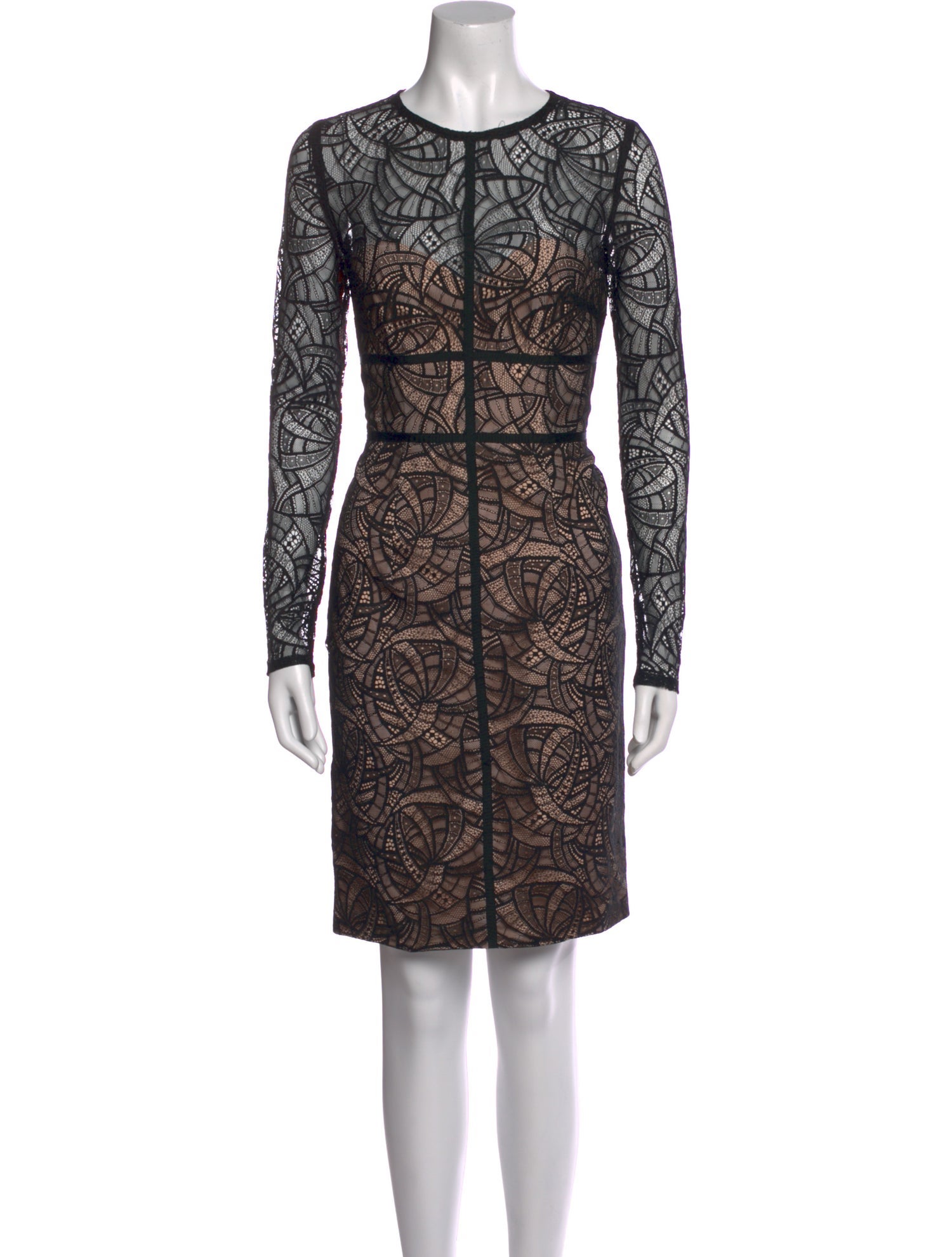 ML Monique Lhuillier Lace Pattern Mini Dress