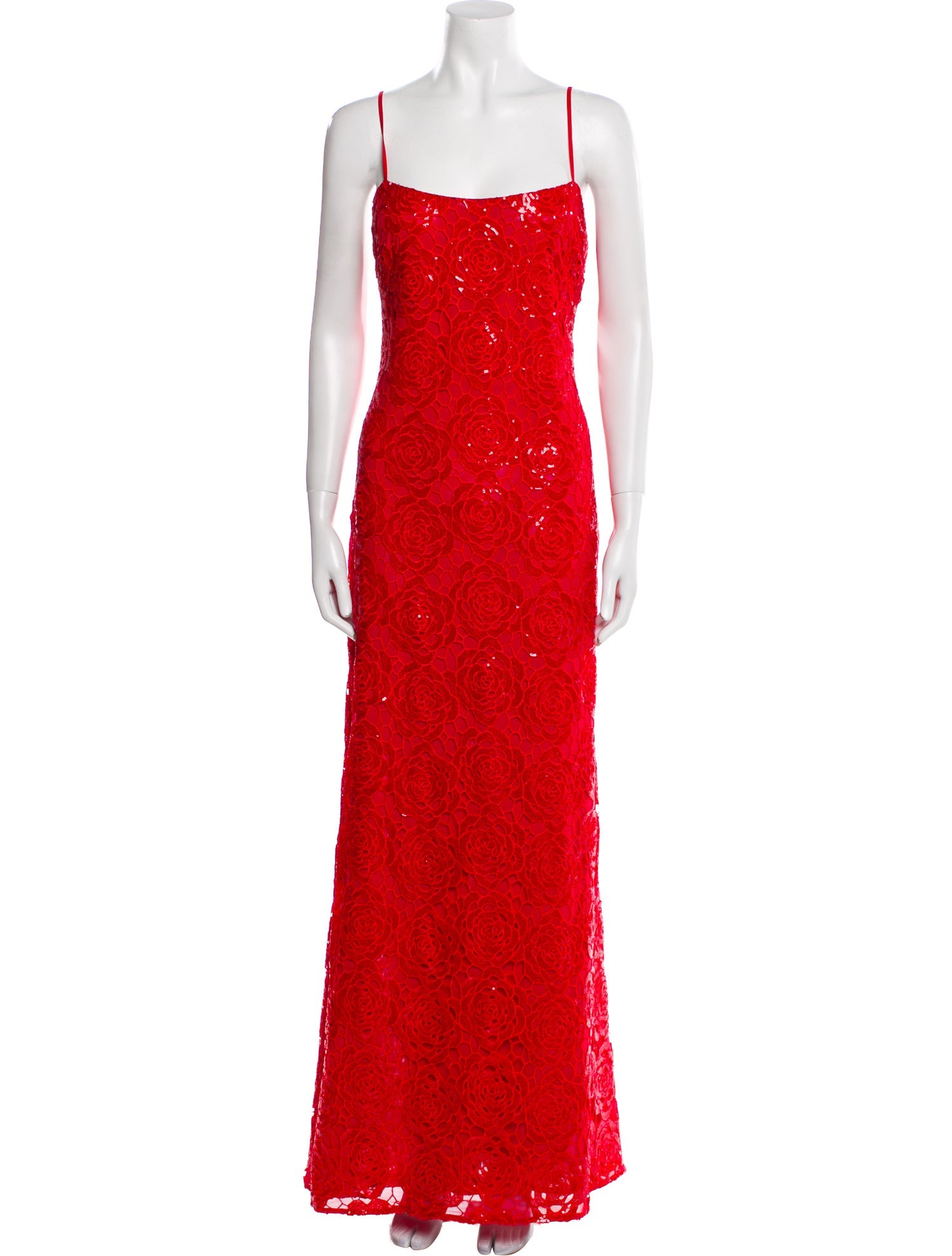 ML Monique Lhuillier Square Neckline Long Dress