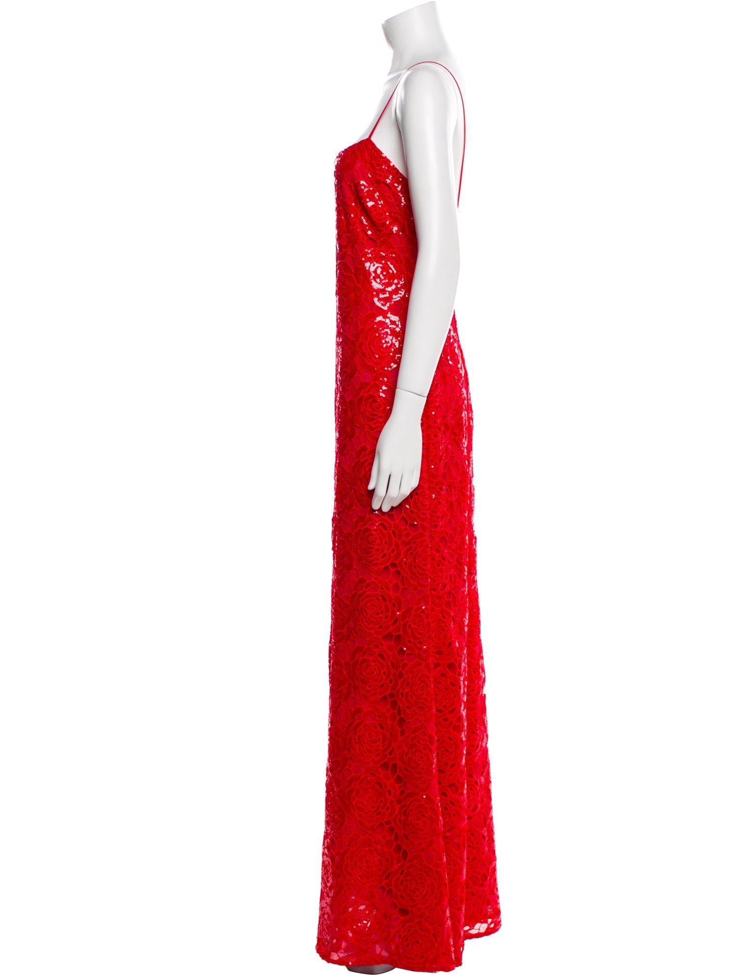 ML Monique Lhuillier Square Neckline Long Dress