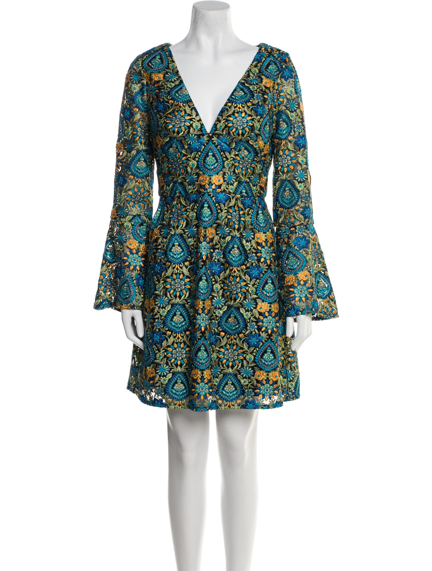 ML Monique Lhuillier Printed Mini Dress