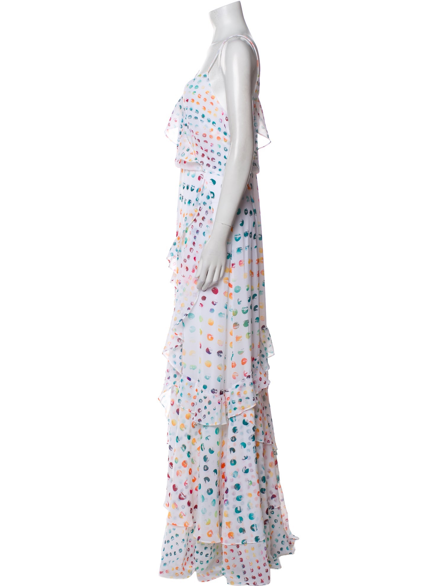 ML Monique Lhuillier Floral Print Long Dress